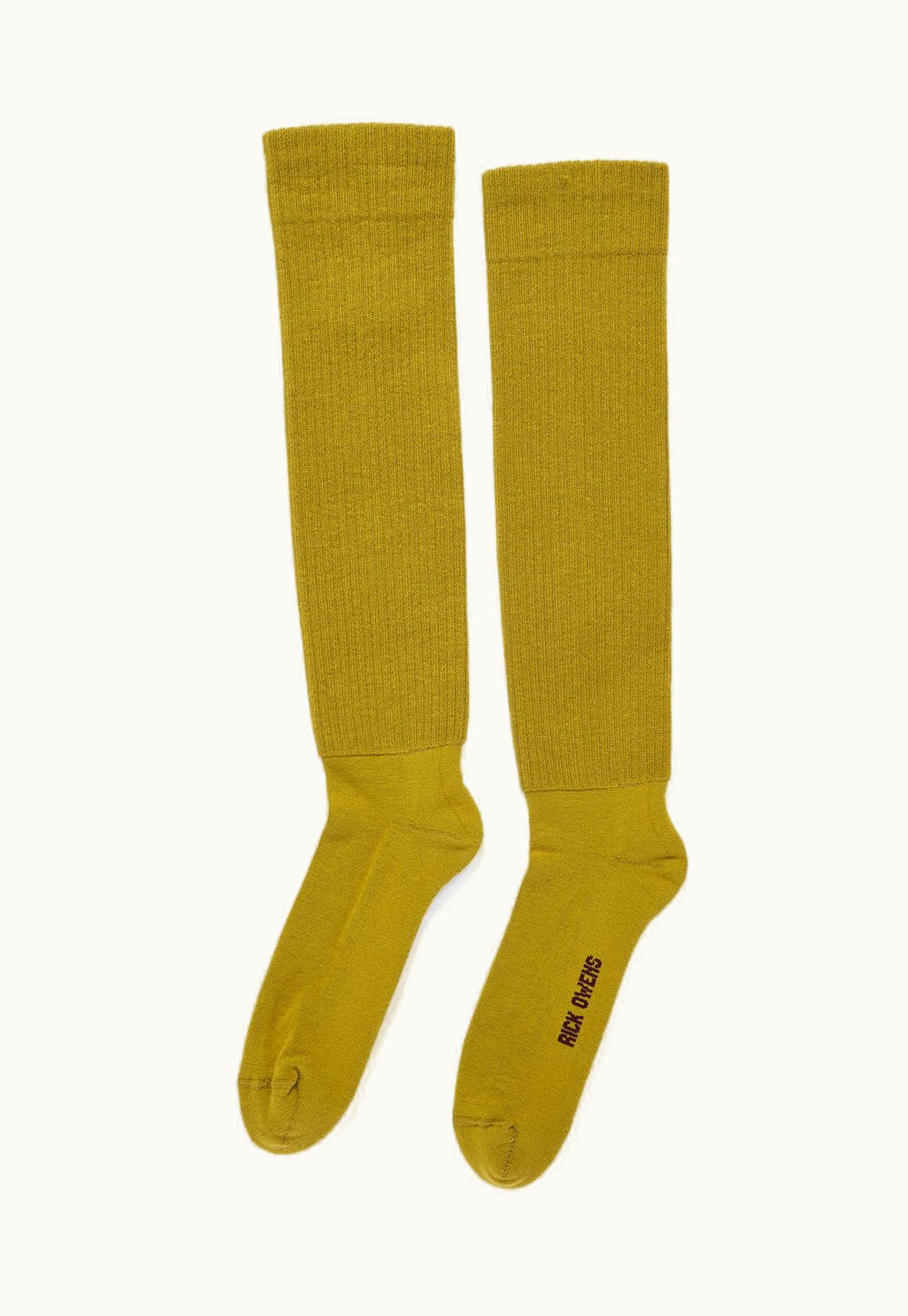 Rick Owens Rick Owens FW23 Luxor Knee High Socks In Acid And Amethyst Cotton Knit