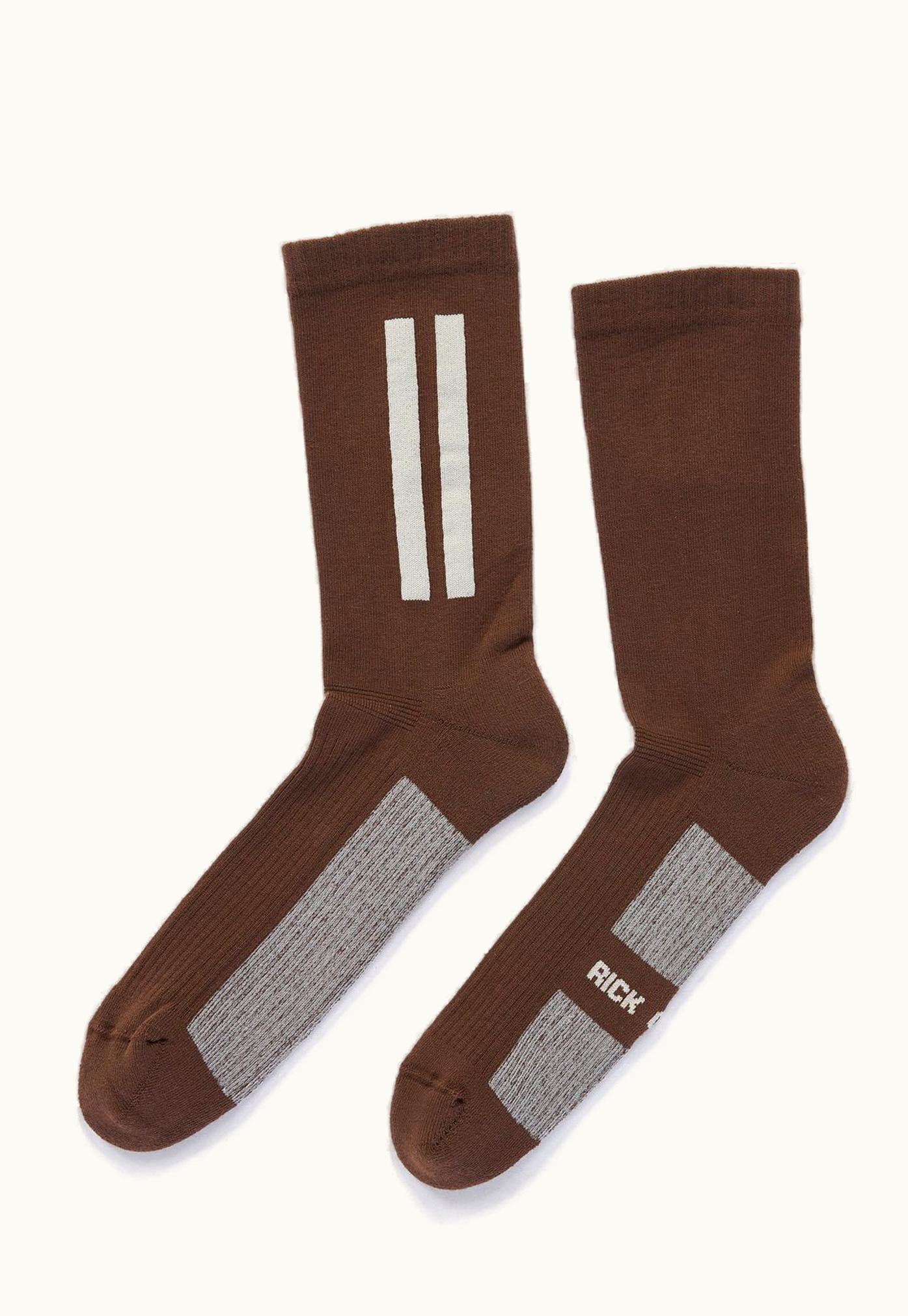 Rick Owens Rick Owens FW23 Luxor Glitter Socks In Brown And Pearl Cotton Knit