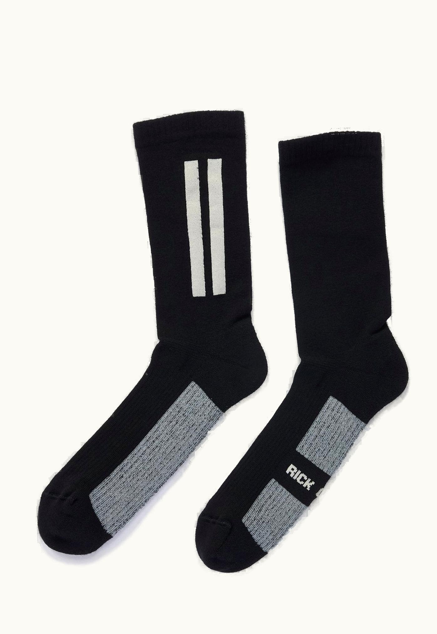 Rick Owens Rick Owens FW23 Luxor Glitter Socks In Black And Pearl Cotton Knit