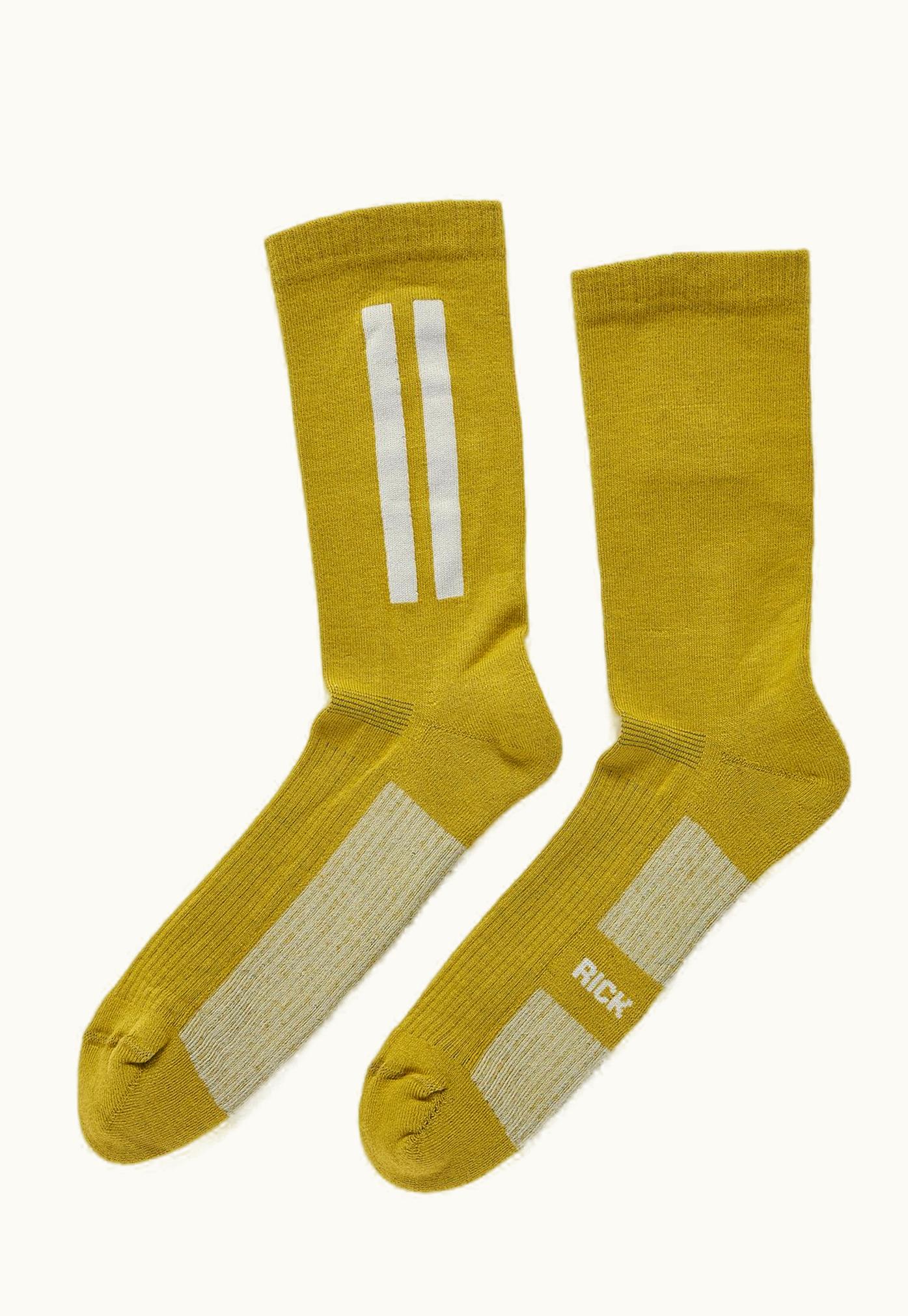 Rick Owens Rick Owens FW23 Luxor Glitter Socks In Acid And Pearl Cotton Knit