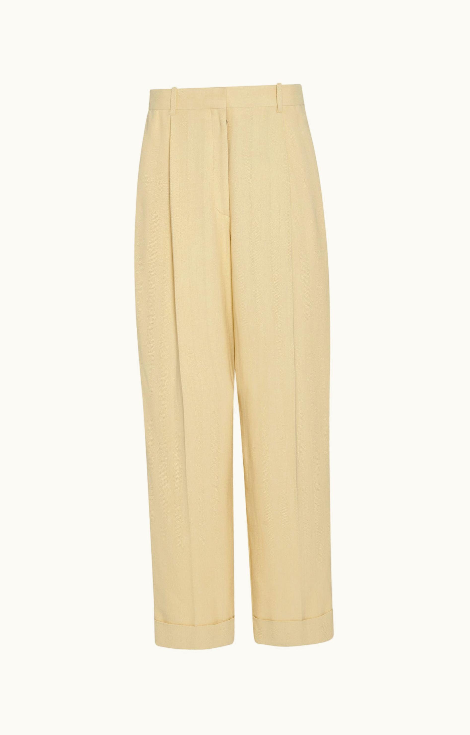 The Row The Row Tor Pant Yellow In Viscose, Cotton And Silk