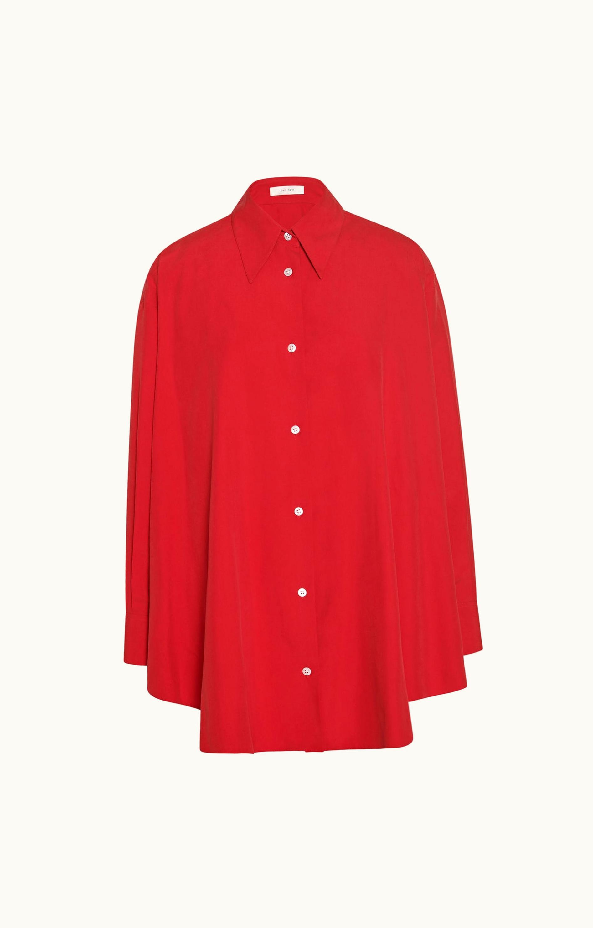 The Row The Row Andra Shirt Red In Silk