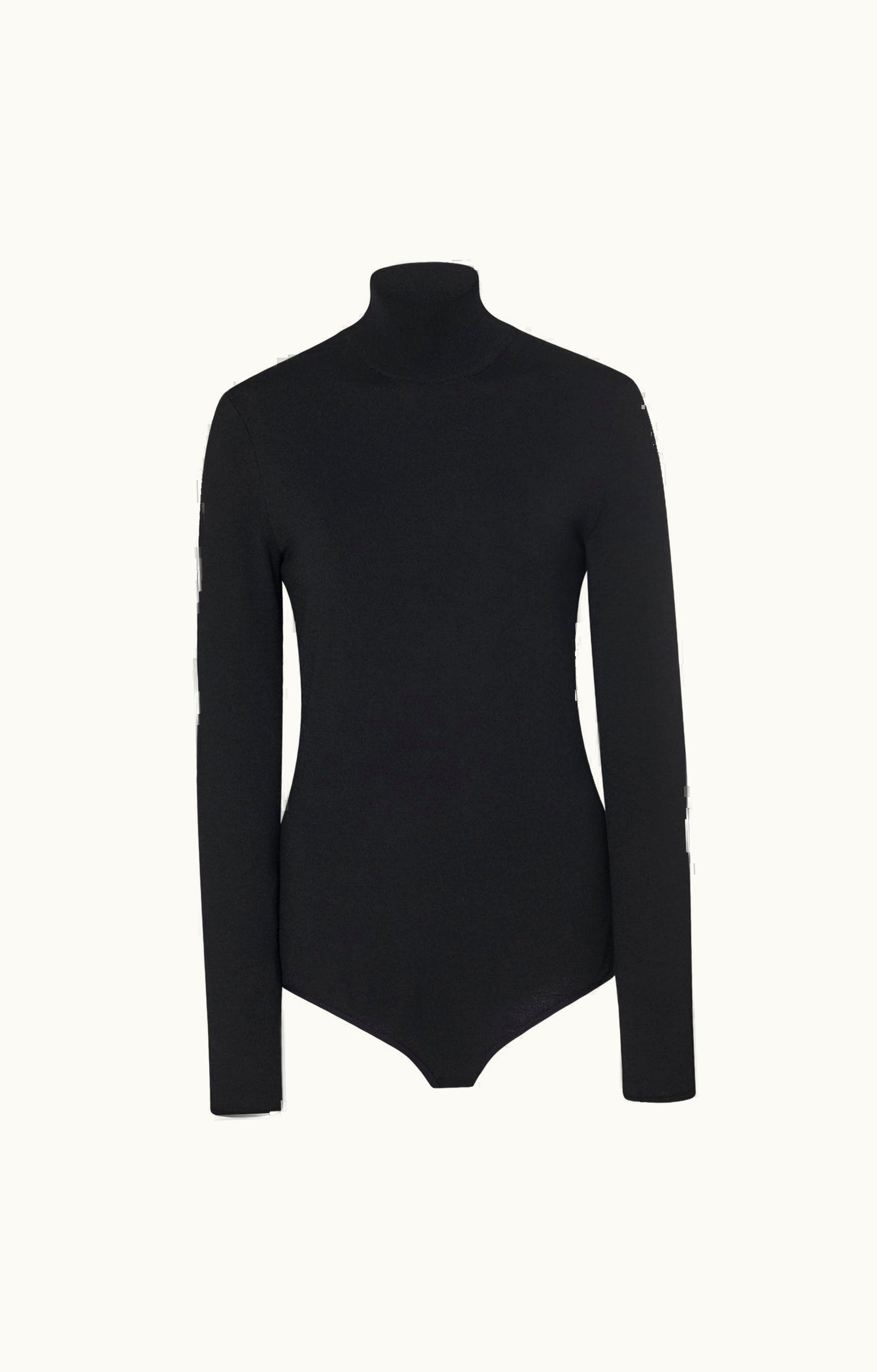 The Row The Row Fabiona Bodysuit Black In Stretch Wool