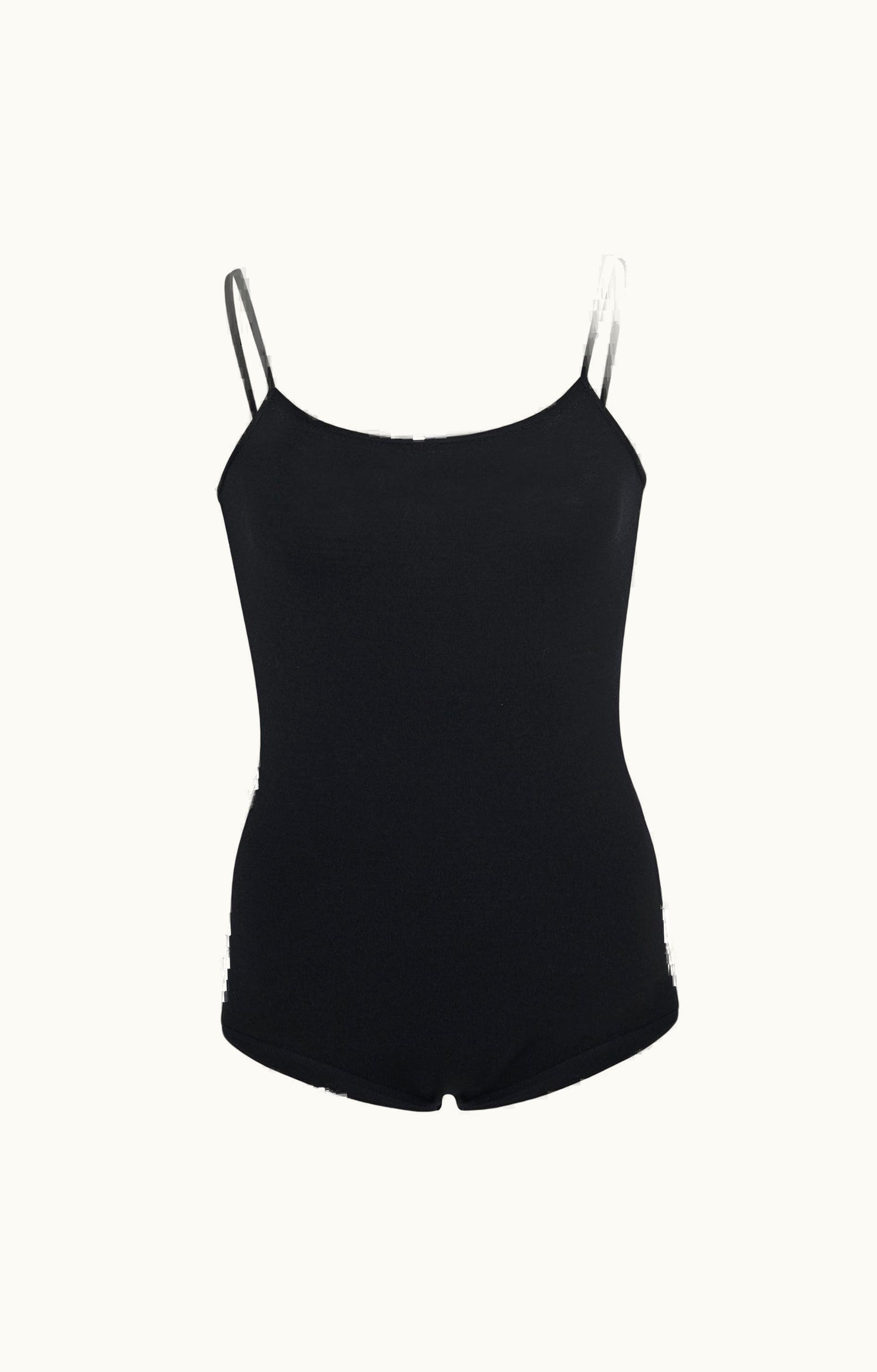 The Row The Row Farrah Bodysuit Black In Stretch Wool