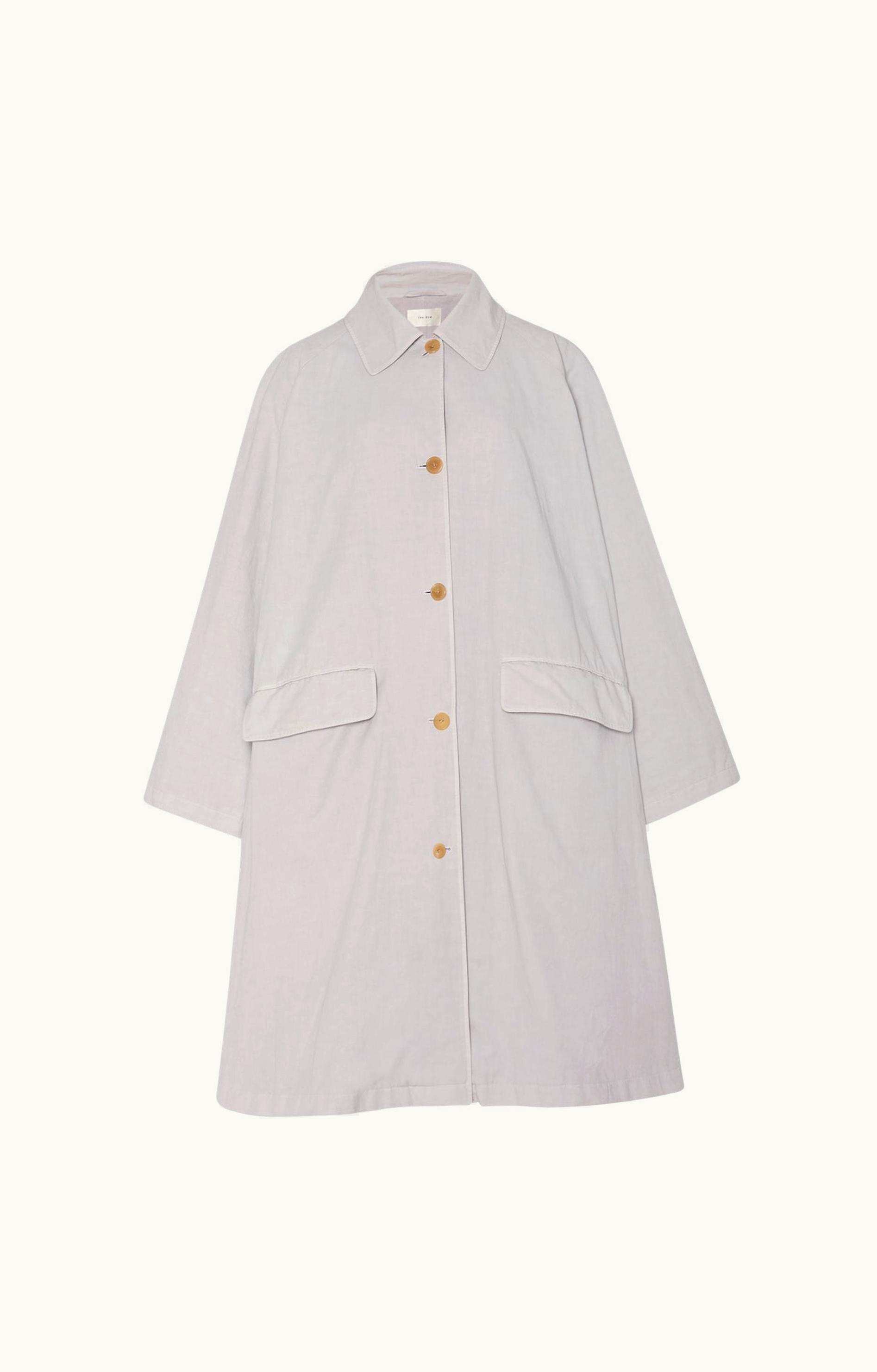 The Row The Row Garth Coat Grey In Cotton And Linen