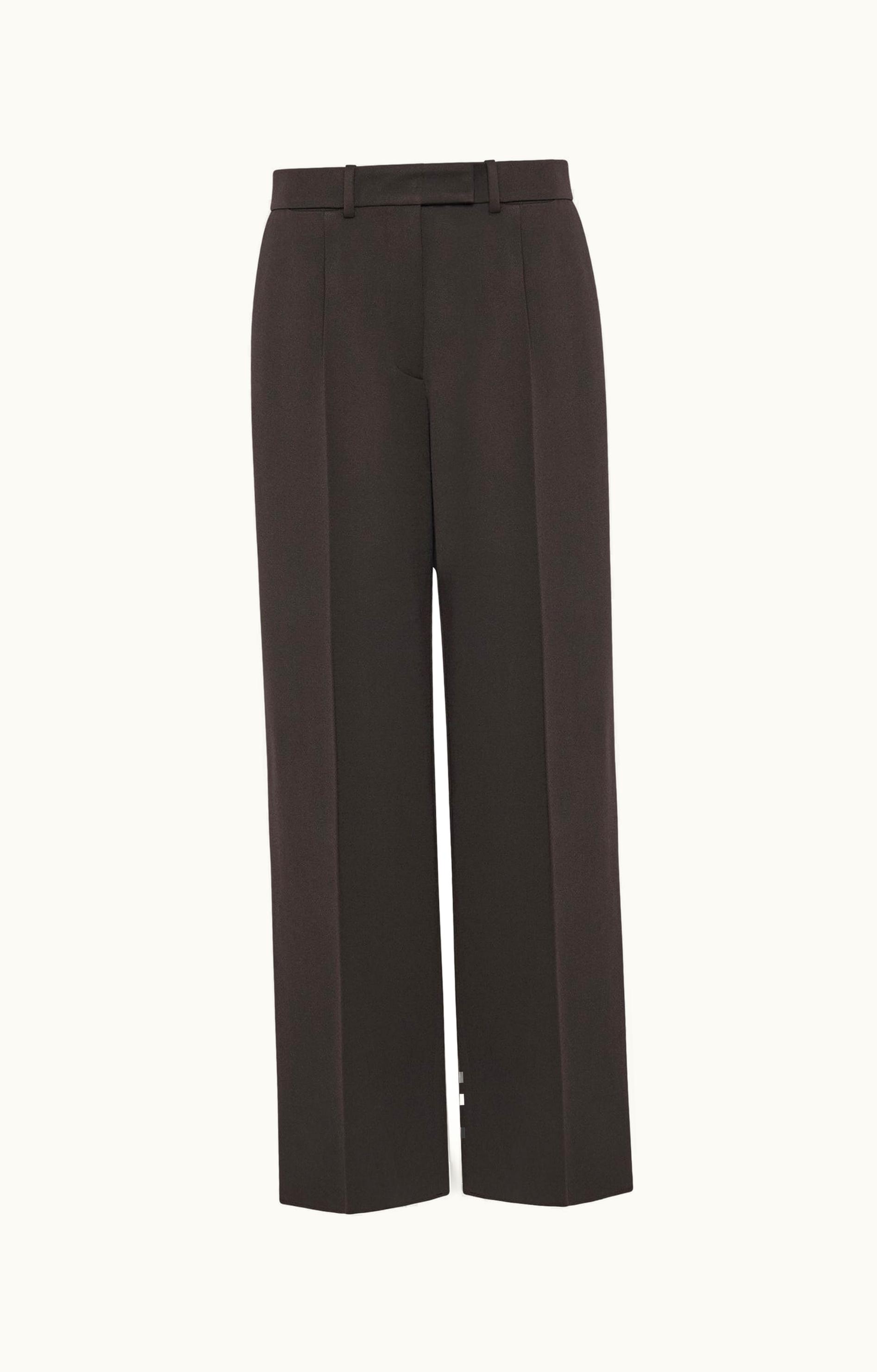 The Row The Row Roan Pant Brown In Virgin Wool