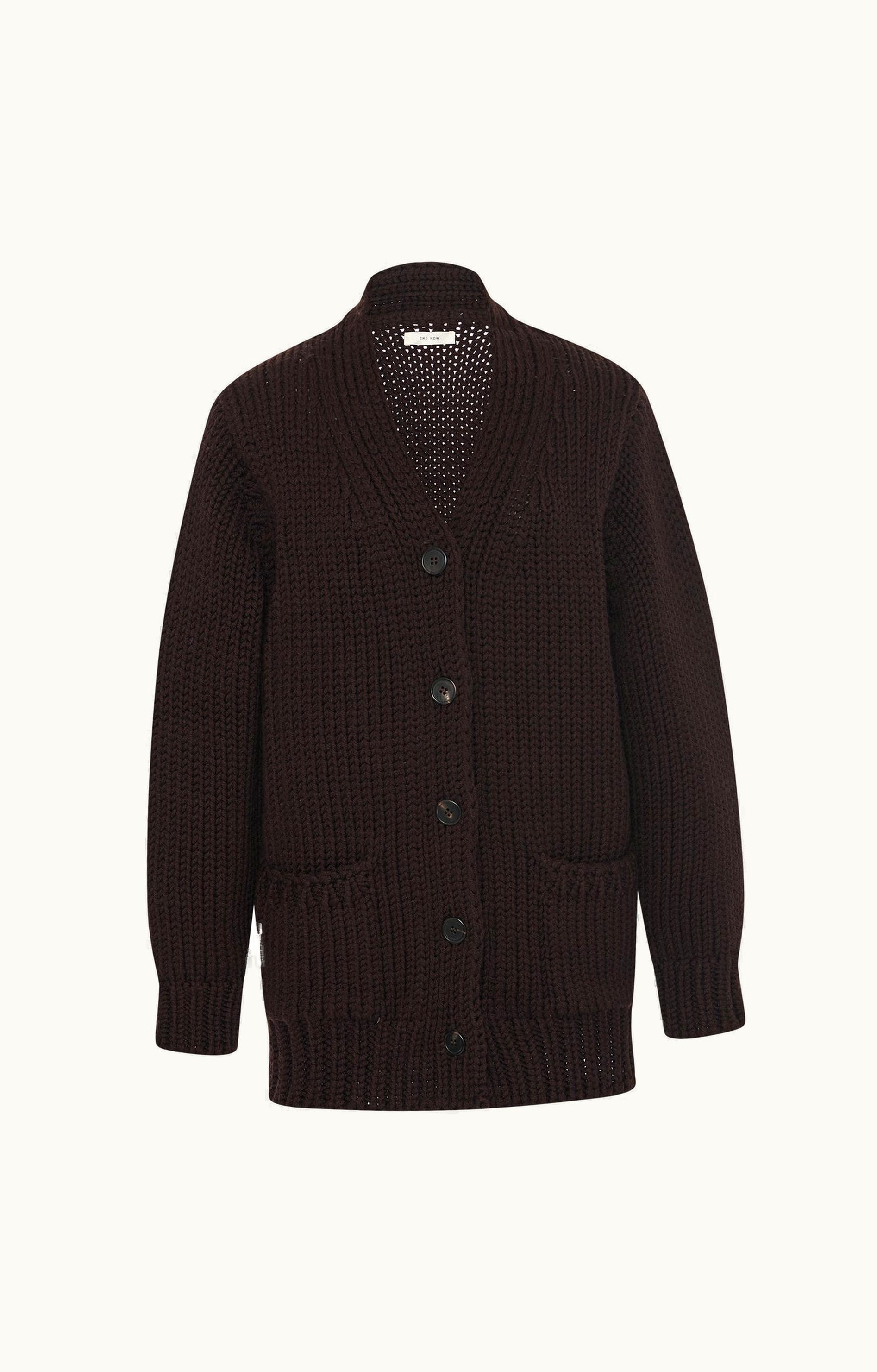 The Row The Row Evesham Cardigan Brown In Merino Wool