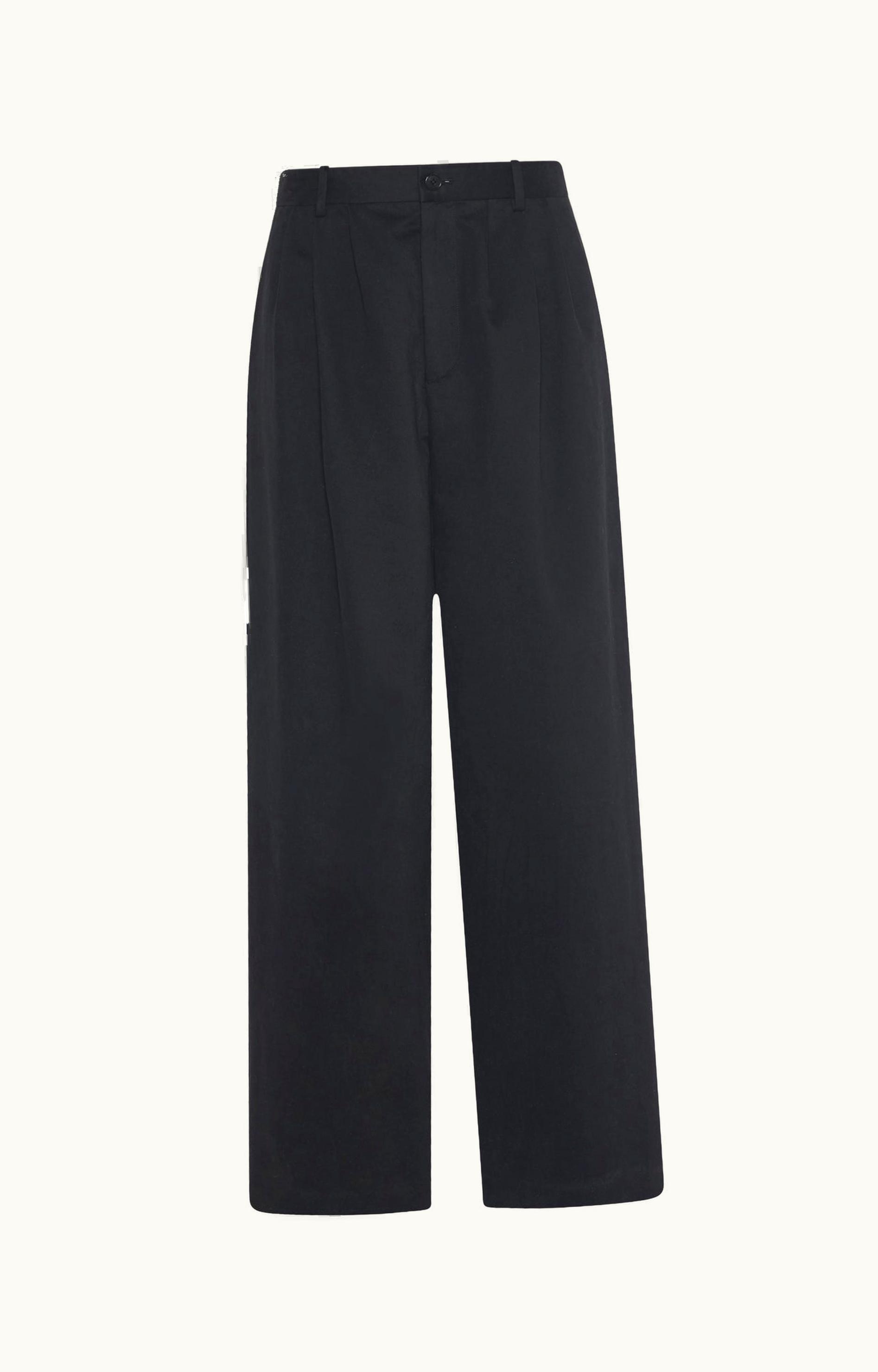 The Row The Row Rufos Pant Black In Cotton And Virgin Wool