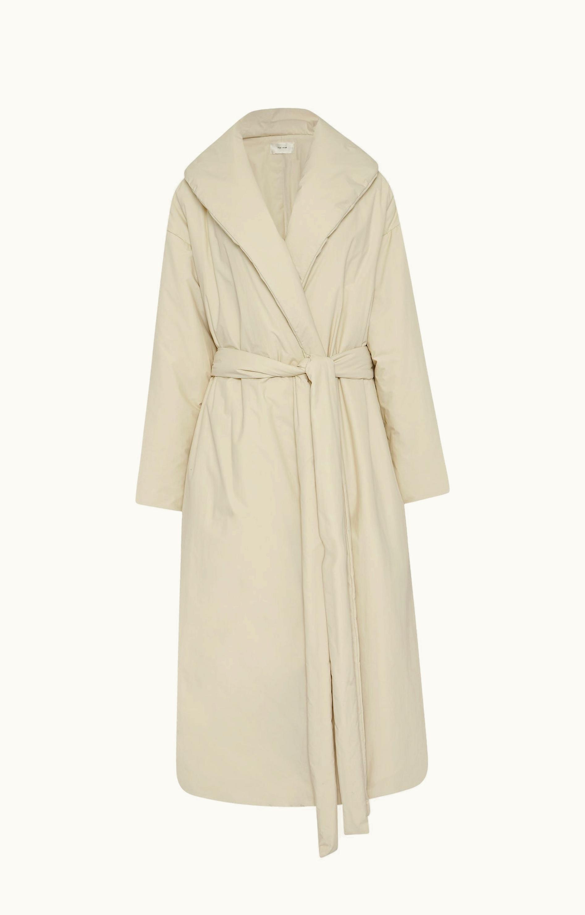 The Row The Row Francine Coat Beige In Silk And Nylon