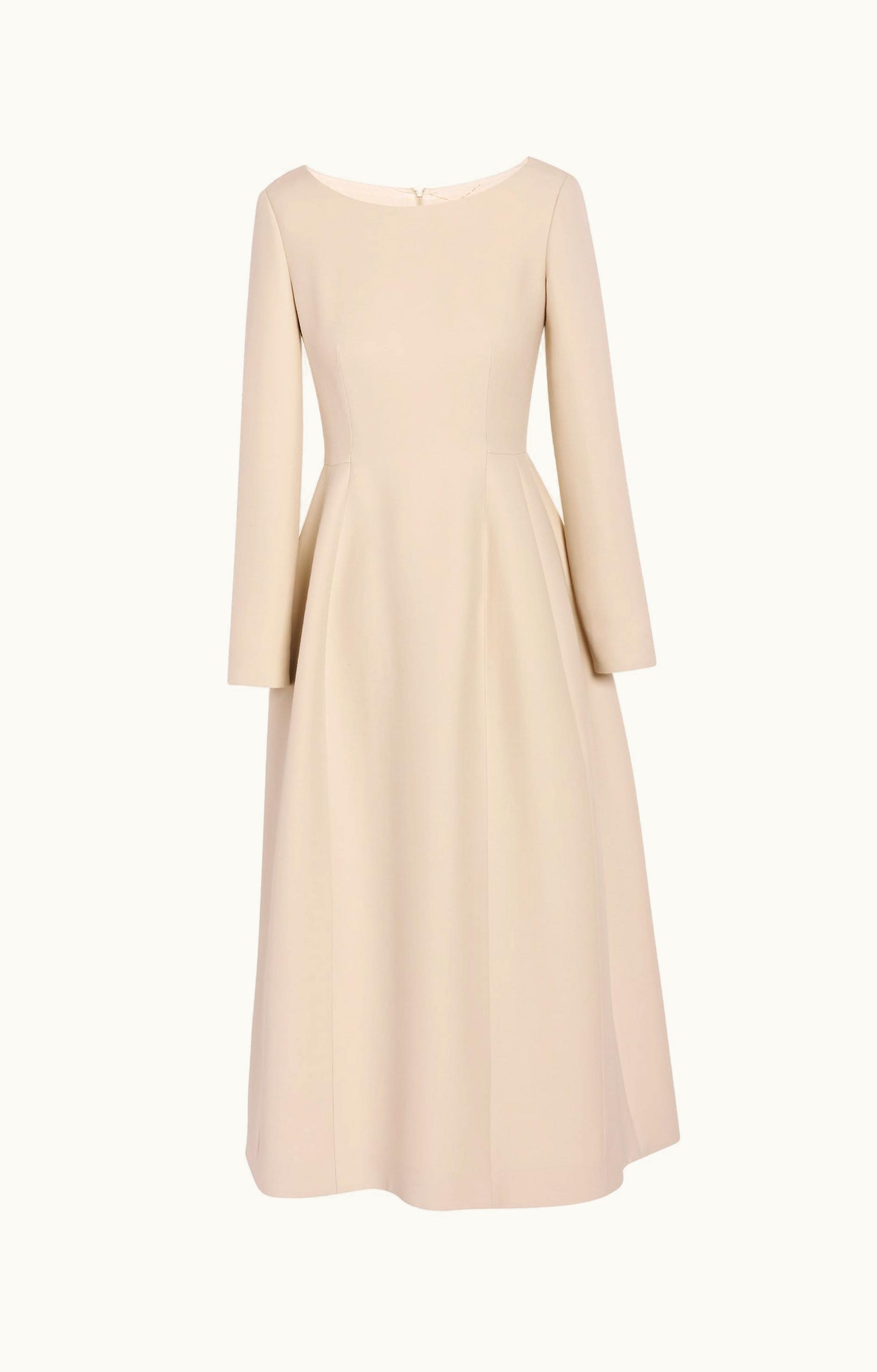 The Row The Row Lilibet Dress Beige In Wool And Silk
