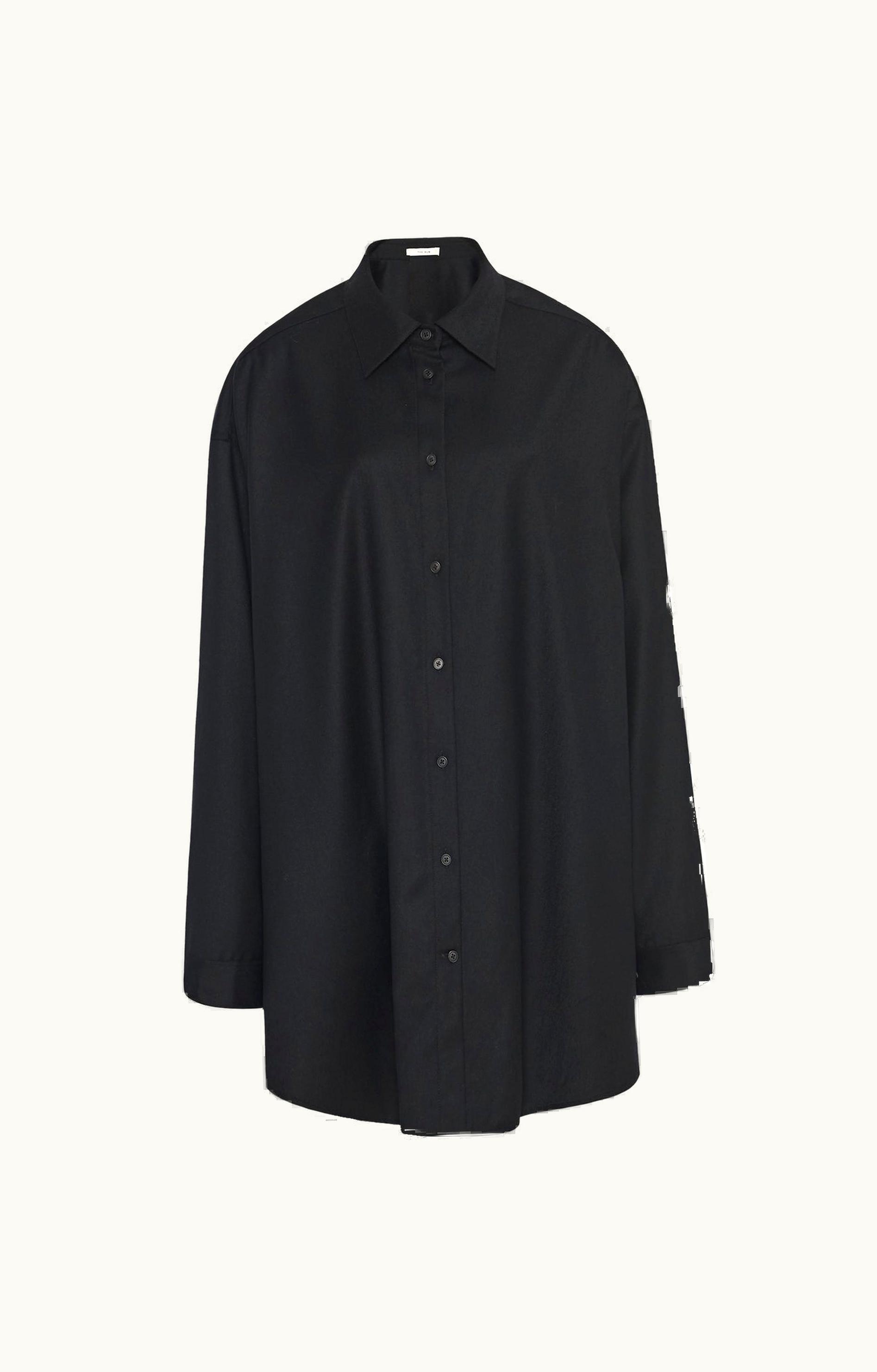 The Row The Row Caroline Shirt Black In Virgin Wool