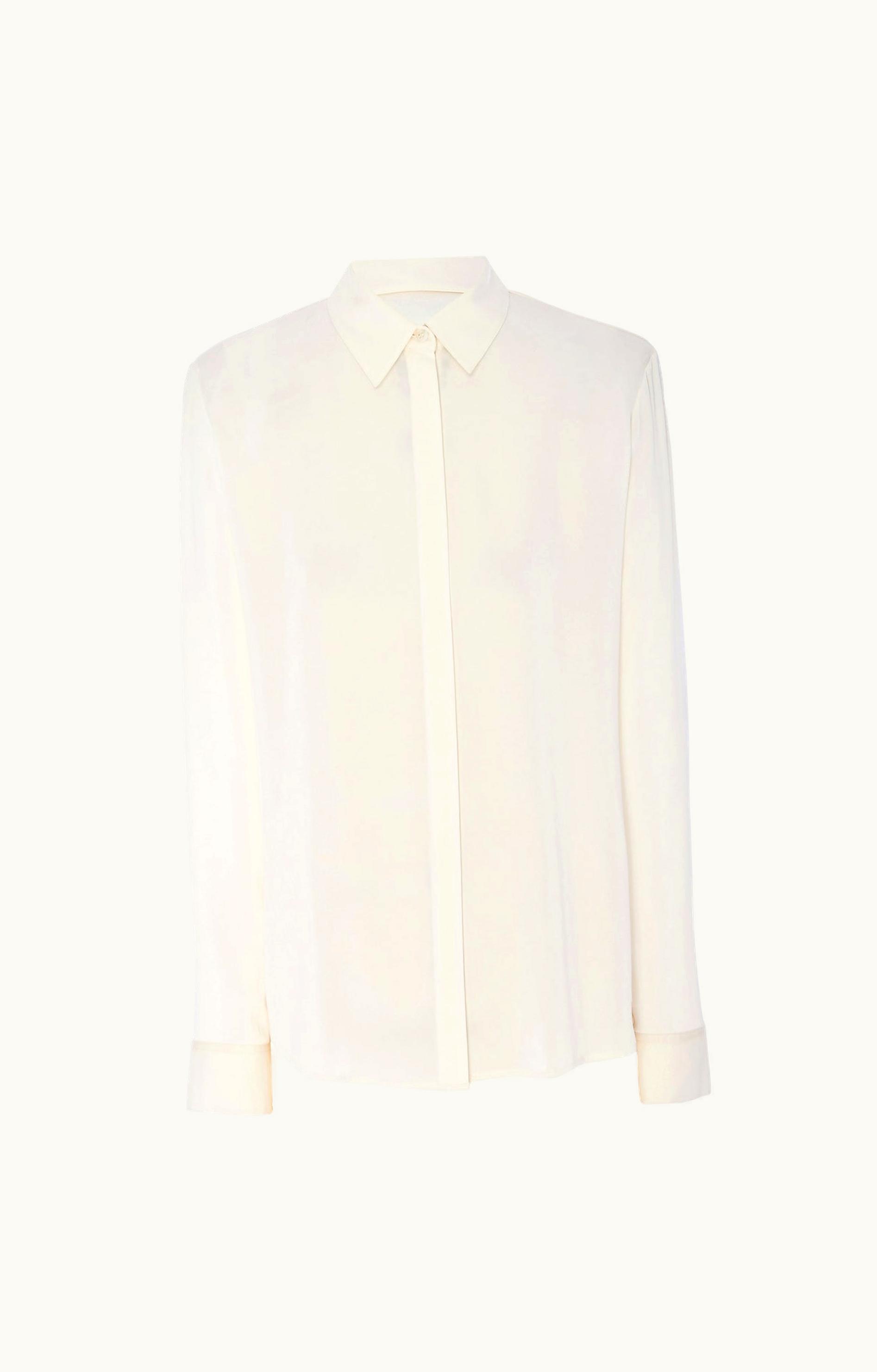 The Row The Row Petah Shirt White In Stretch Silk