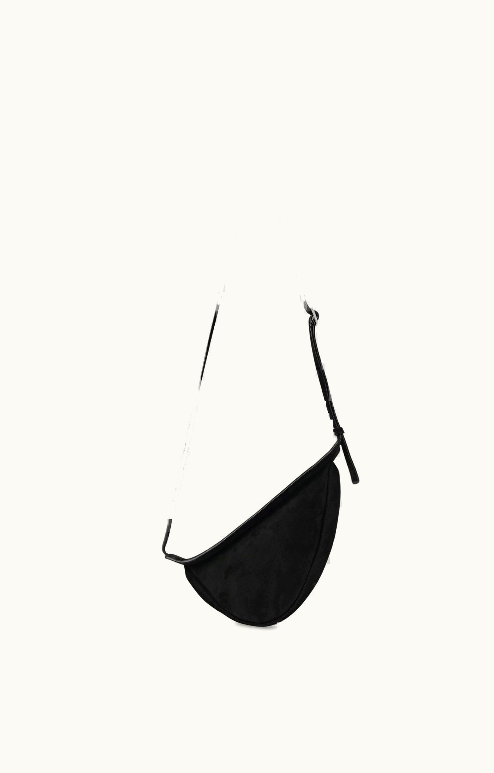 The Row The Row Small Slouchy Banana Bag Black In Suede