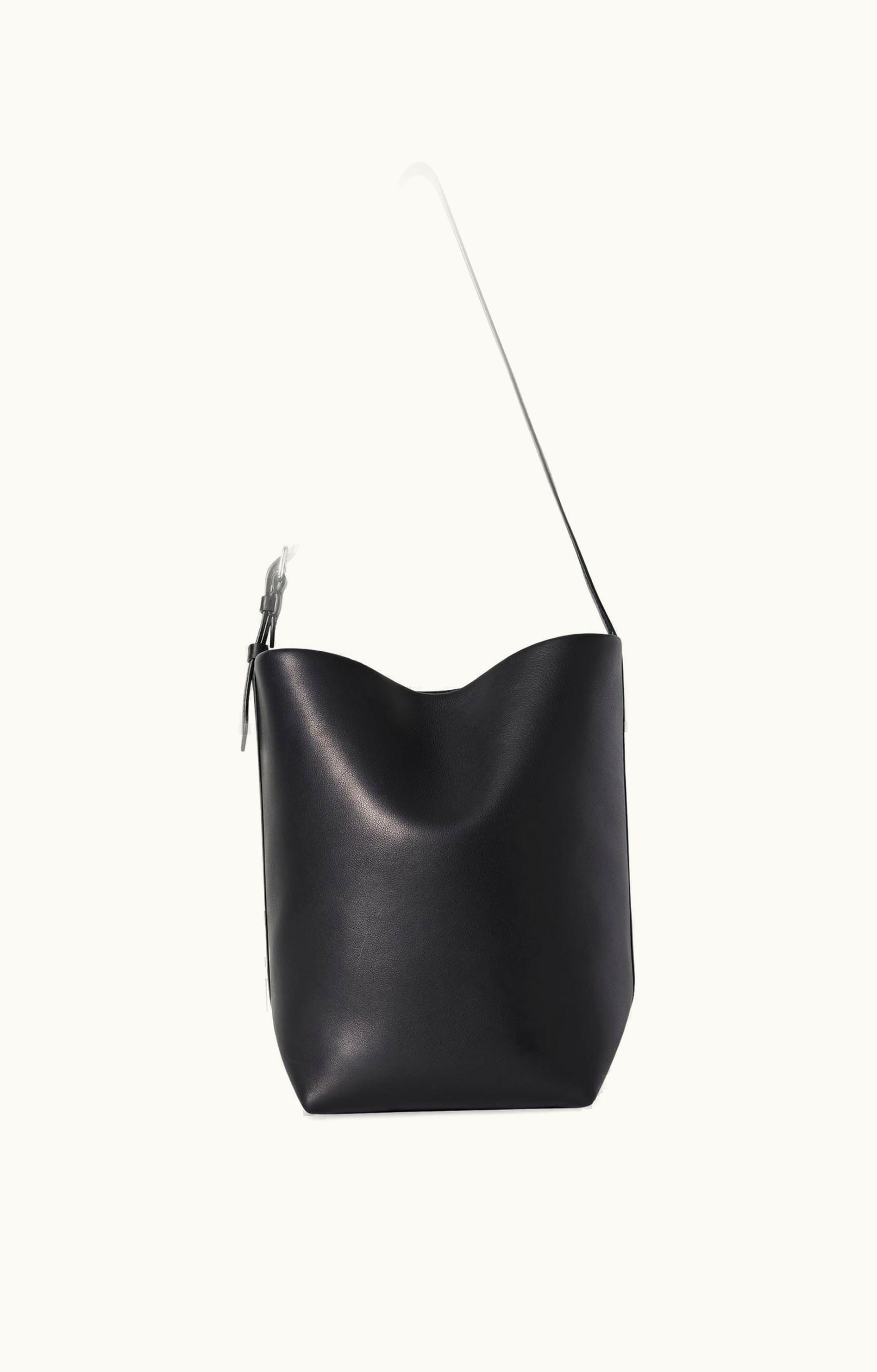 The Row The Row W1588L72BLPL Saddle Leather Tote Bag Black