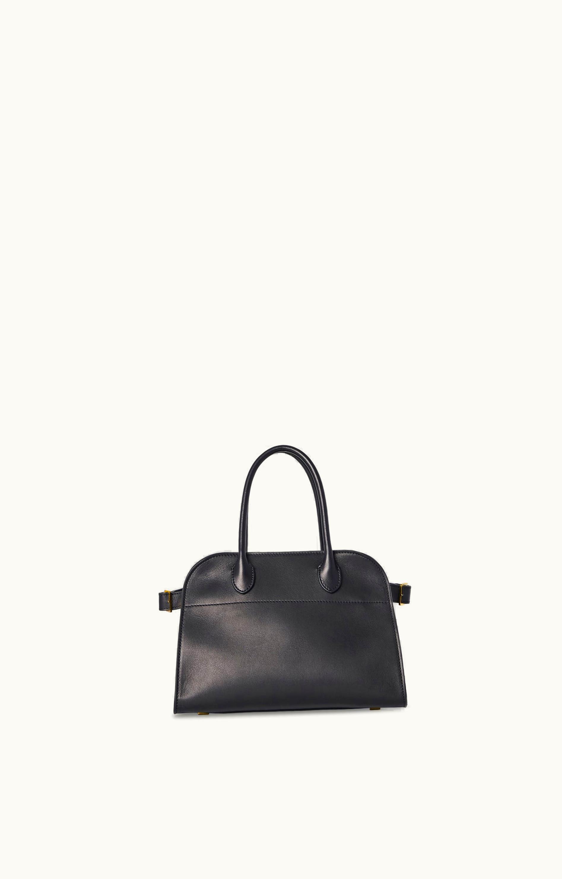 The Row The Row Margaux 10 Top-Handle Bag Black Saddle Leather