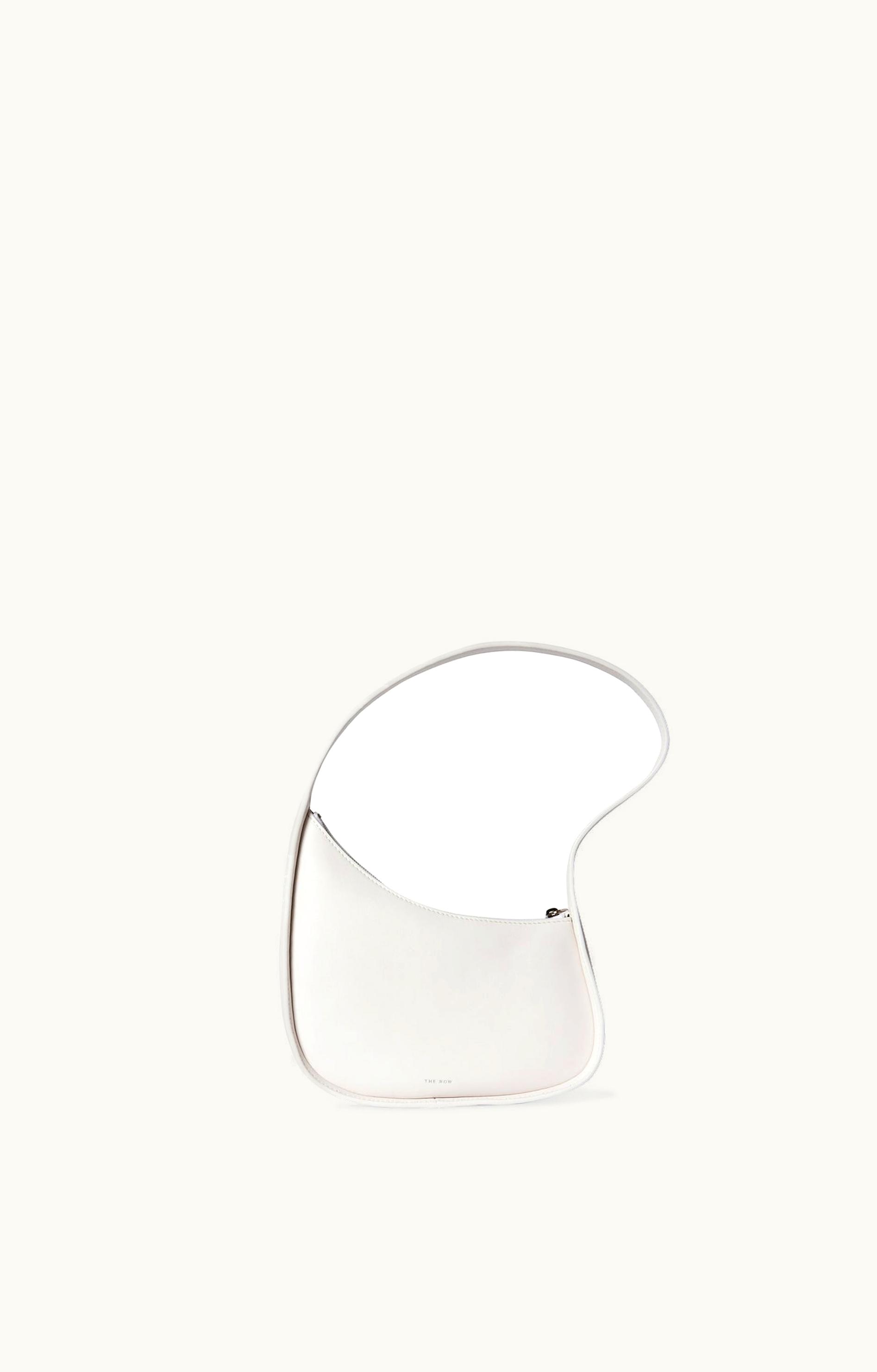 The Row The Row Half Moon Bag White In Leather