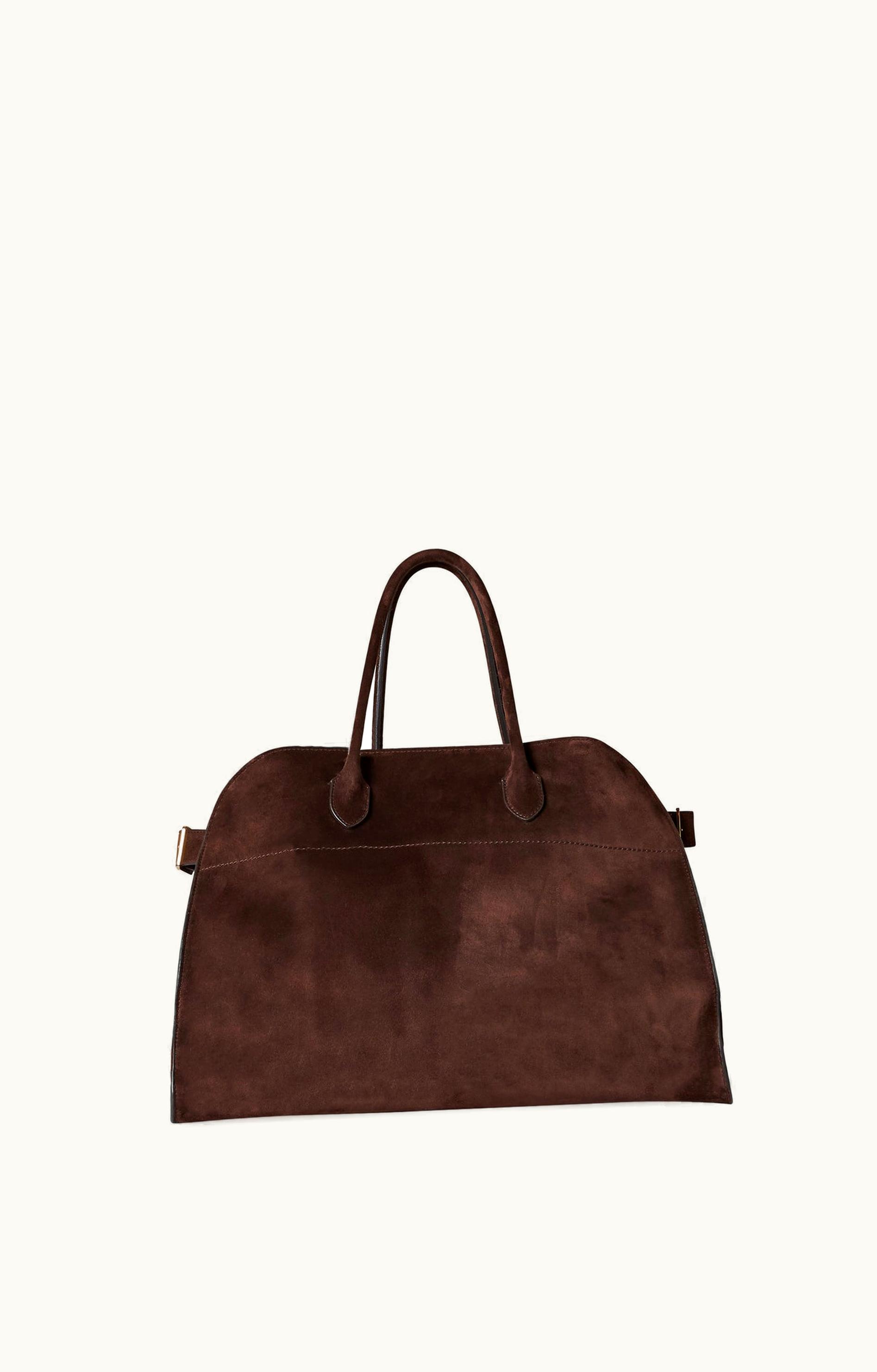 The Row The Row Soft Margaux 15 Bag Brown In Suede