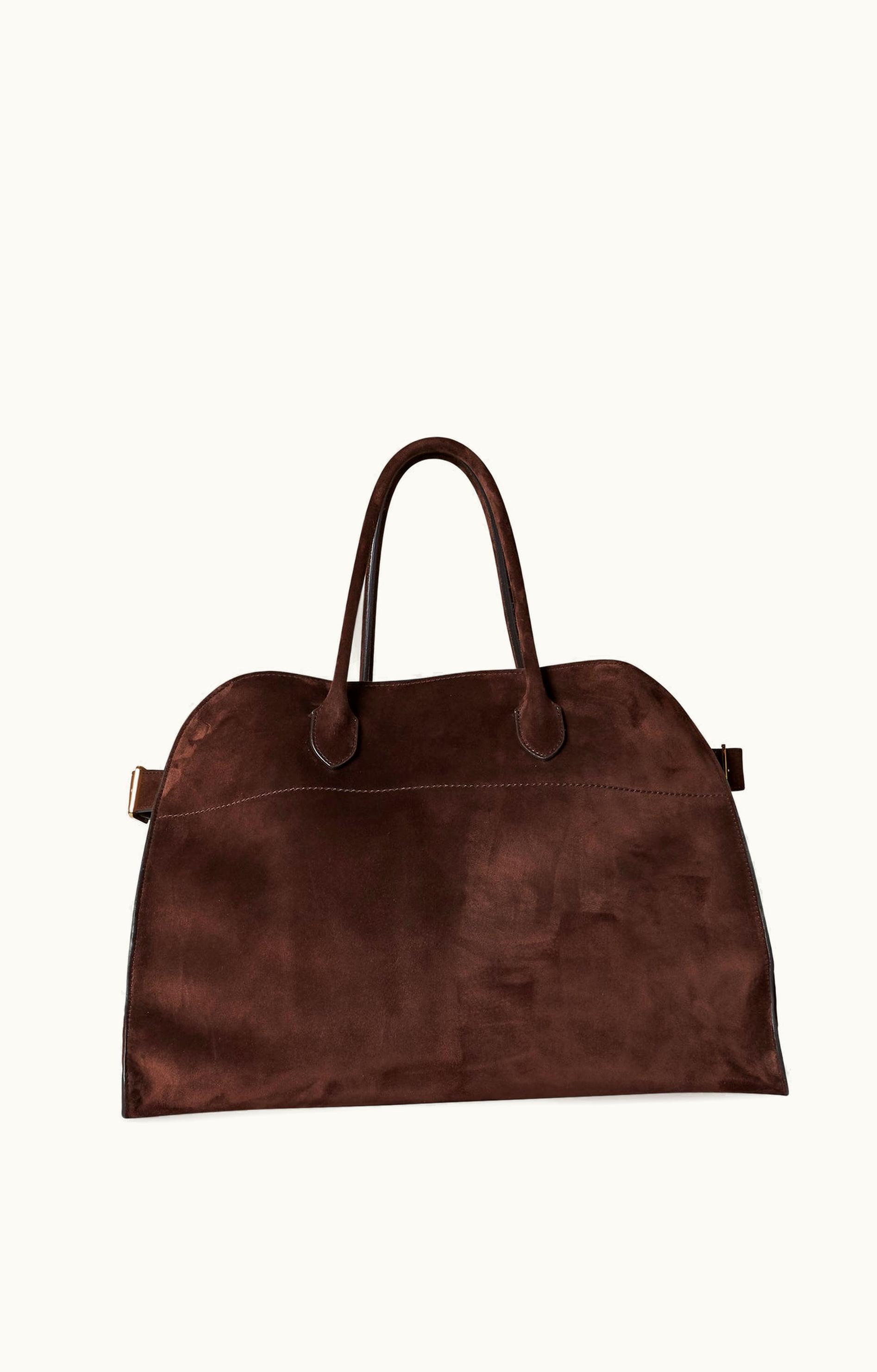 The Row The Row Soft Margaux 17 Bag Brown In Suede