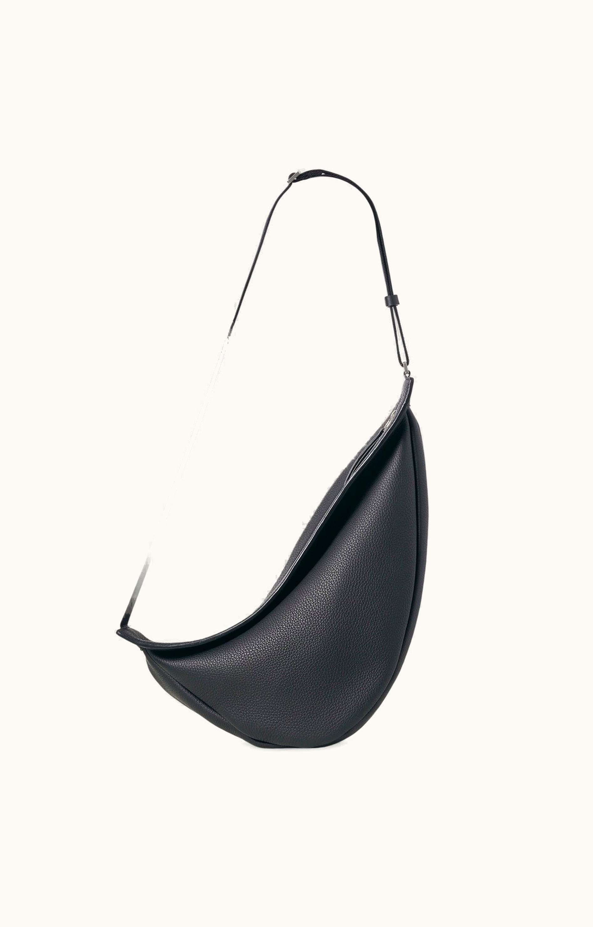 The Row The Row Large Slouchy Banana Bag Black In Leather