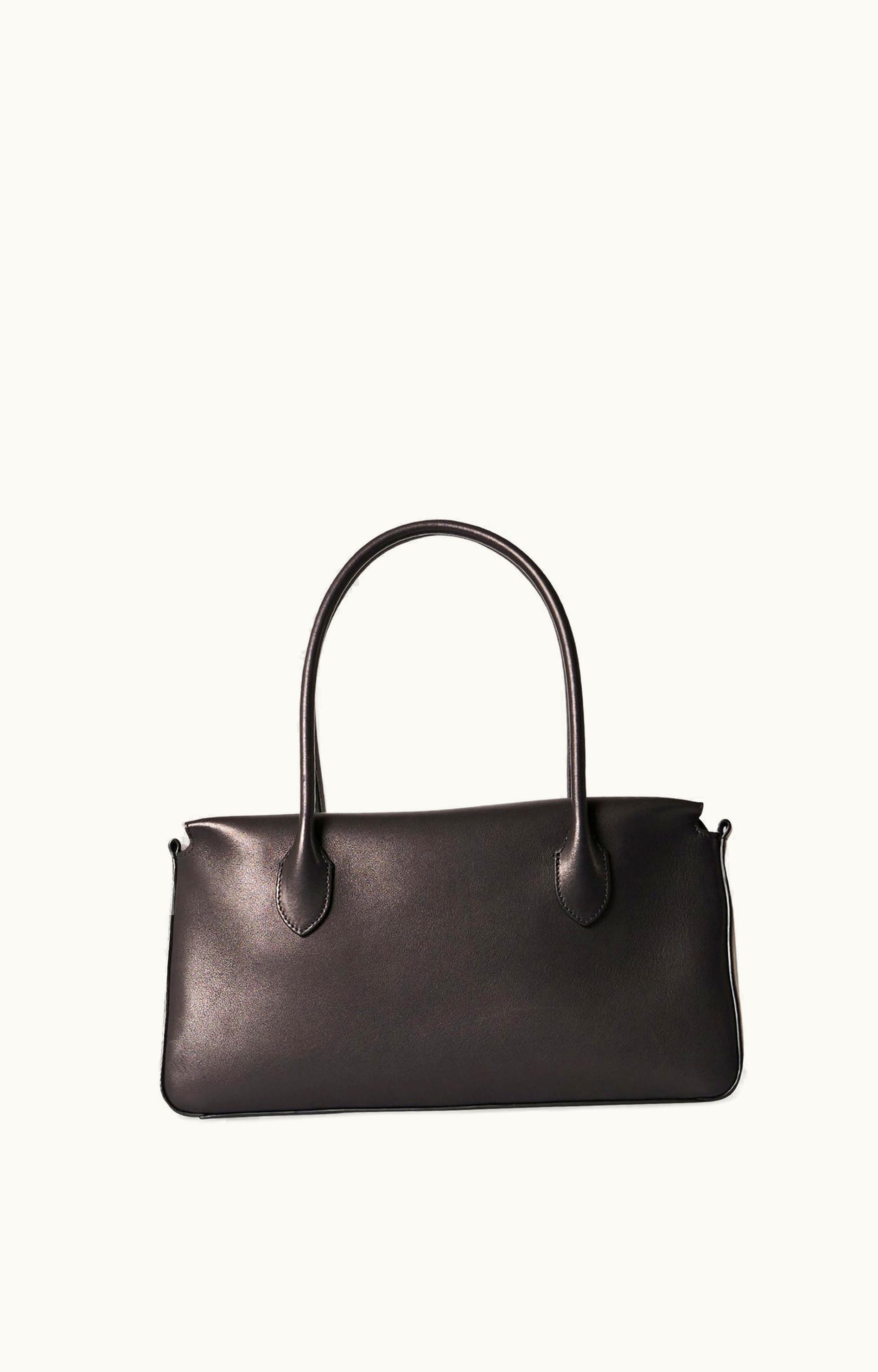 The Row The Row E / W Top Handle Bag Black In Leather