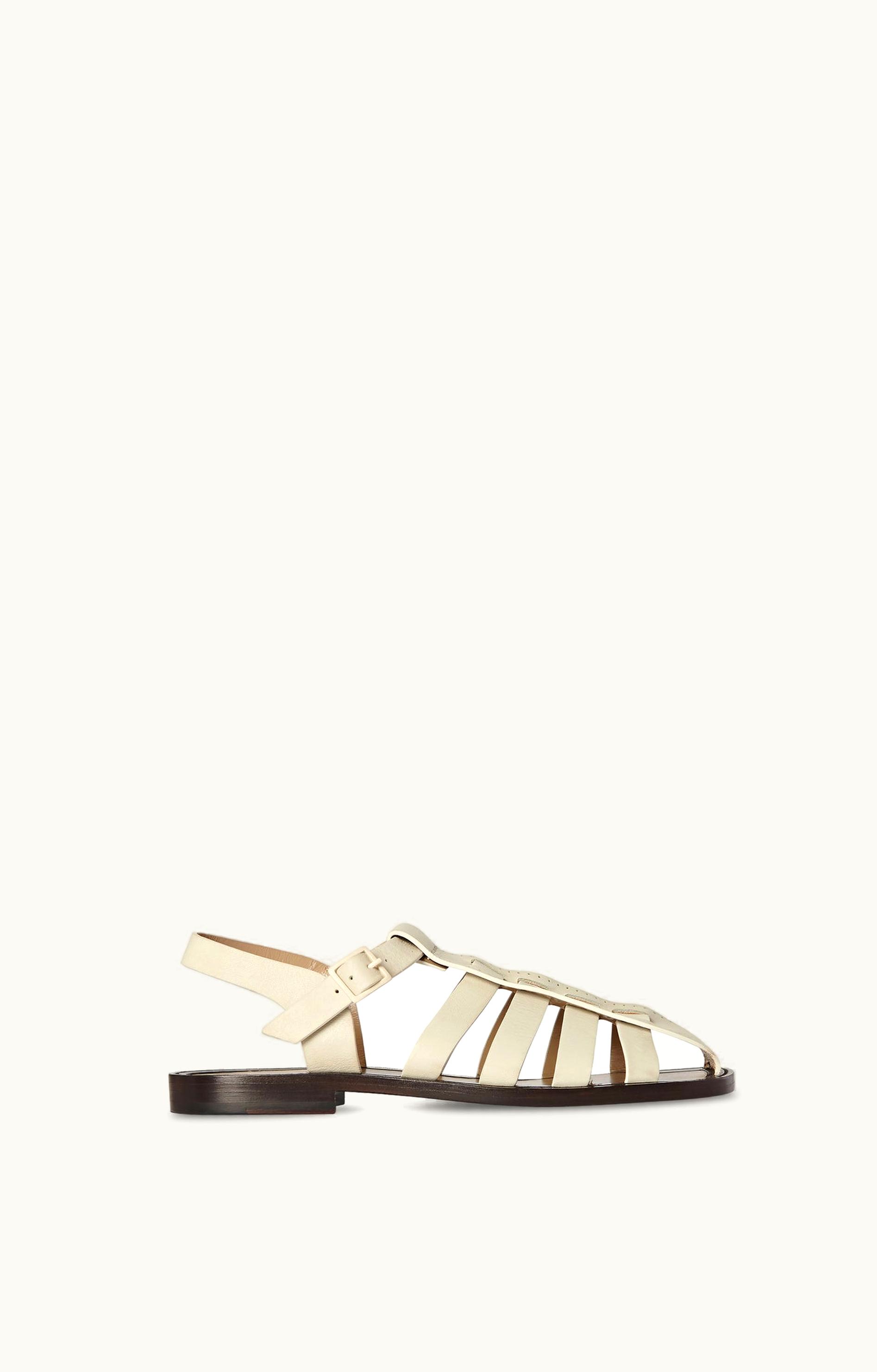 The Row The Row Pablo Sandal White In Leather