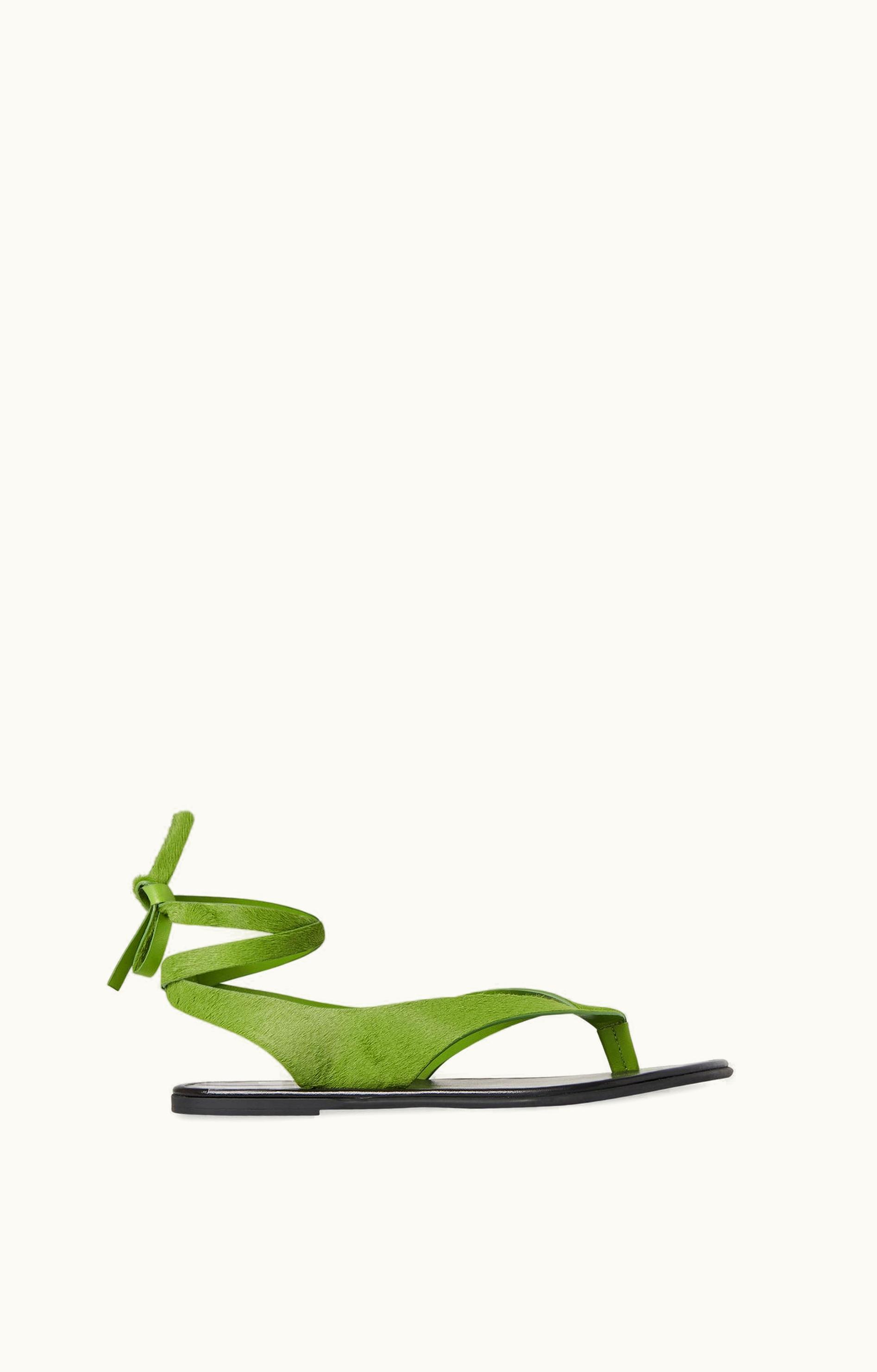 The Row The Row Beach Sandal Green In Pony