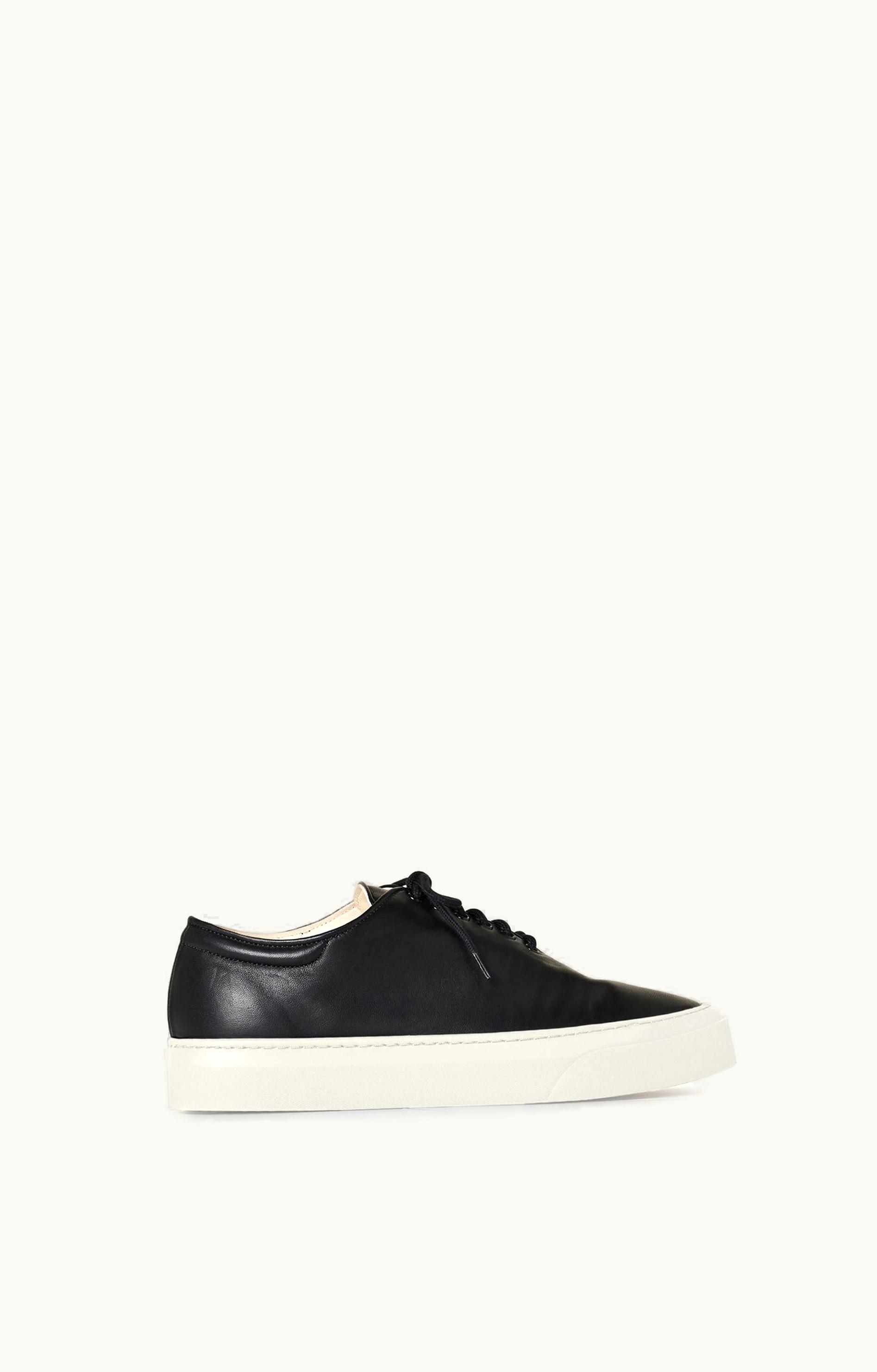 The Row The Row Marie H Lace-Up Sneaker Black In Leather