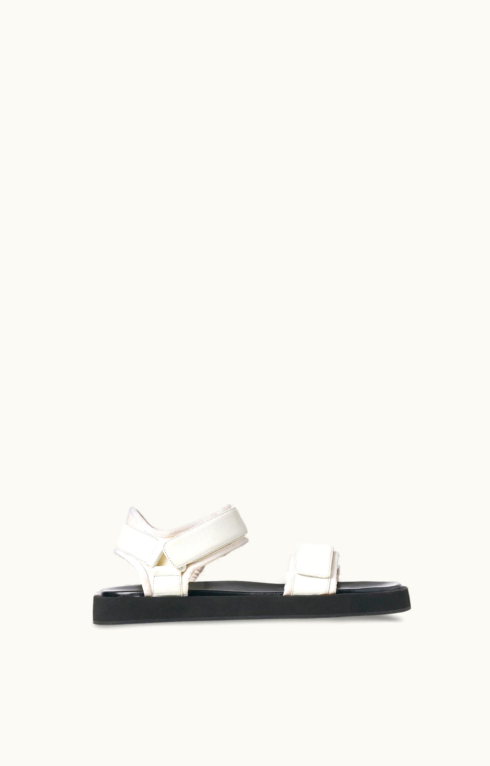 The Row The Row Hook-and-Loop Sandal White In Leather
