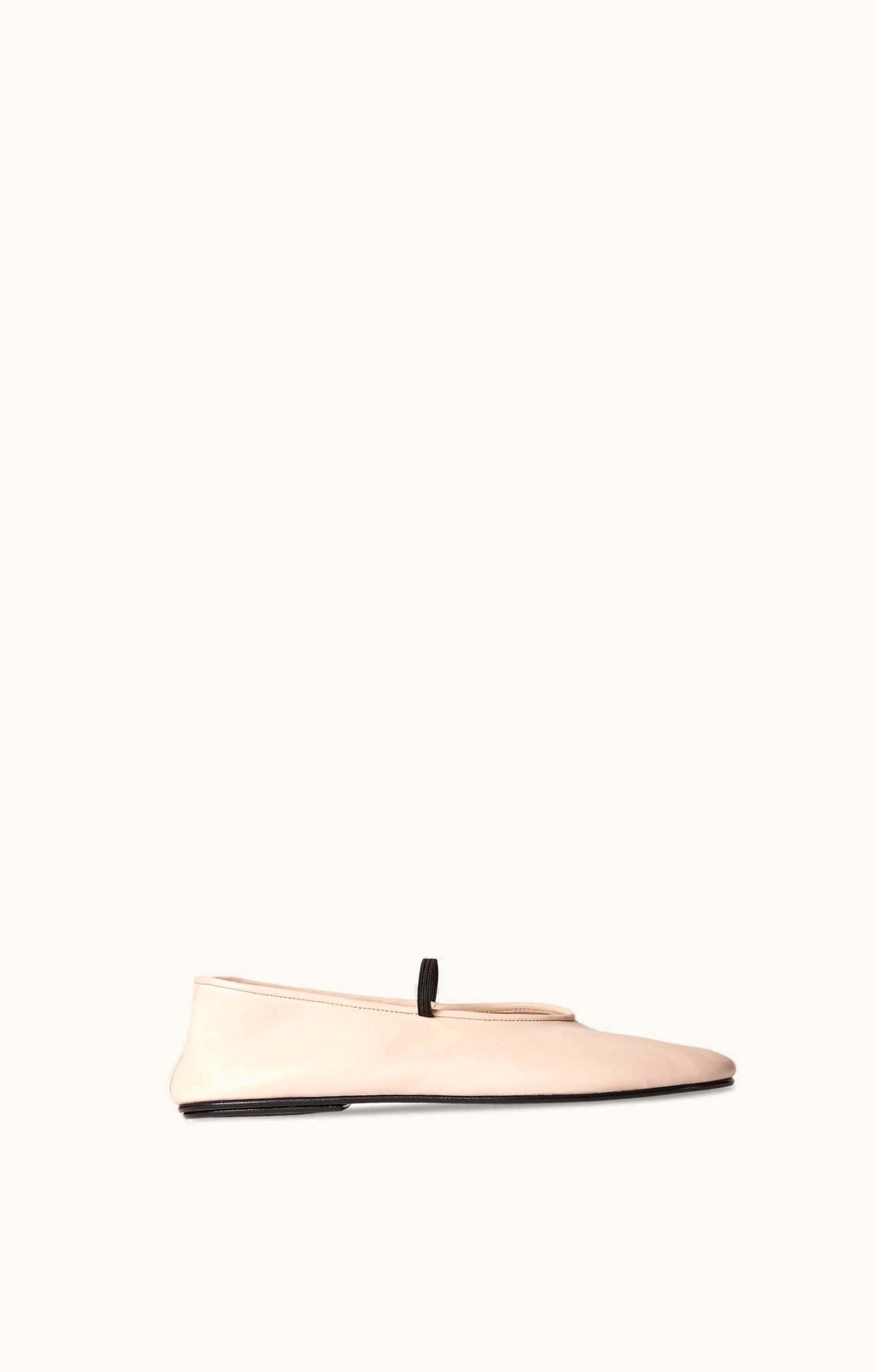 The Row The Row Elastic Ballet Slipper White In Leather