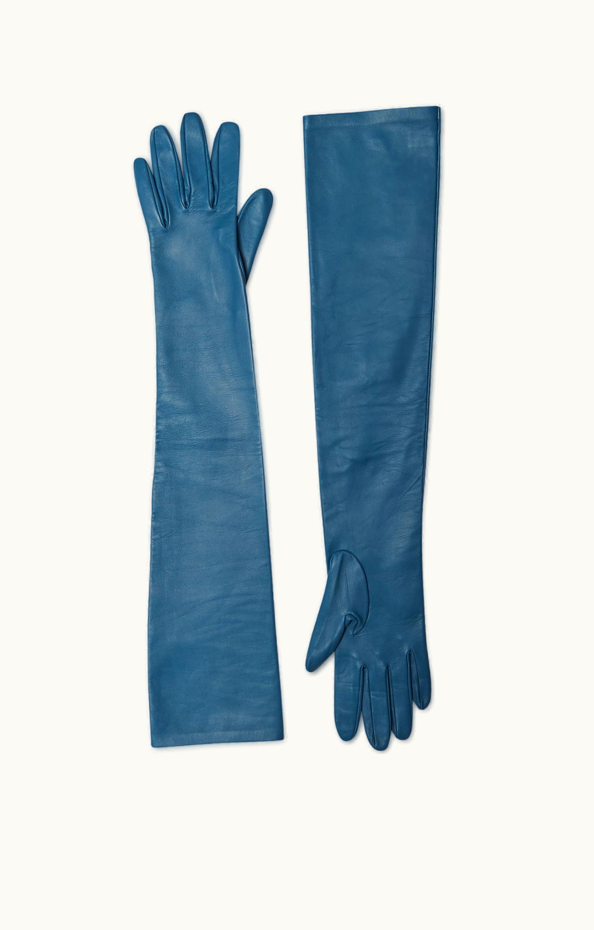 The Row The Row Simon Gloves Blue In Leather
