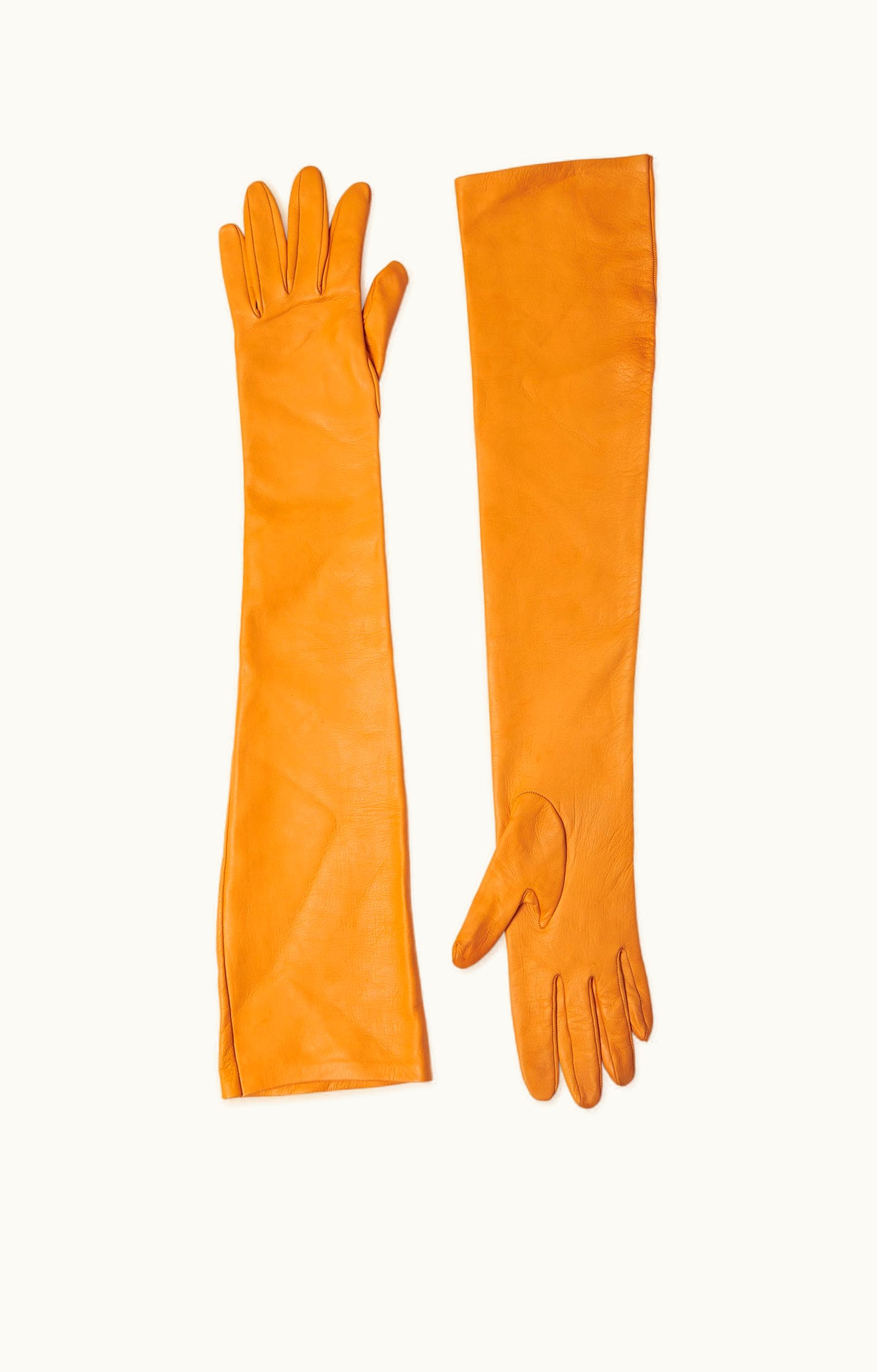 The Row The Row Simon Gloves Orange In Leather