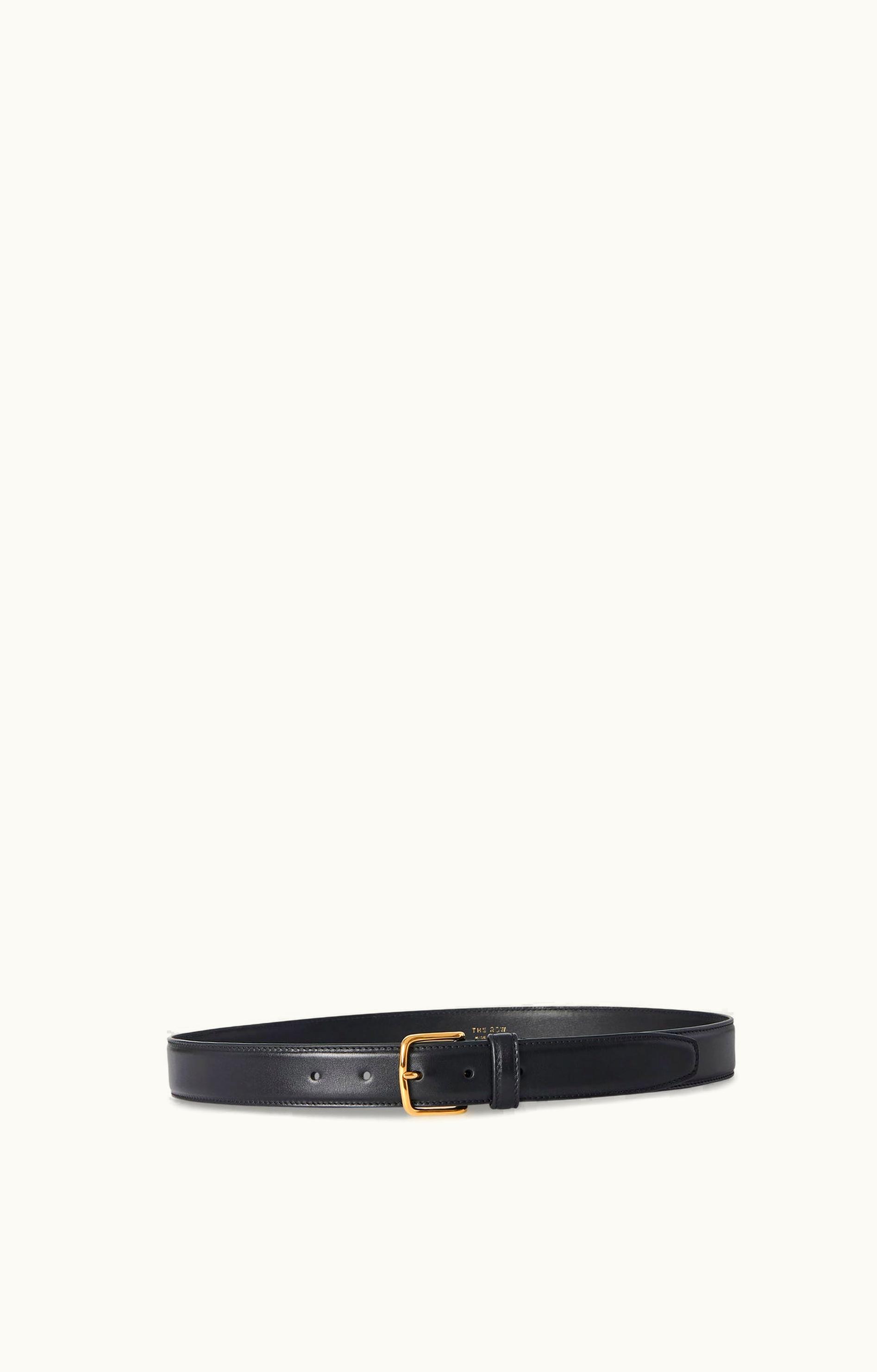 The Row The Row W1283L60BLSG Classic Belt Calfskin Leather Black