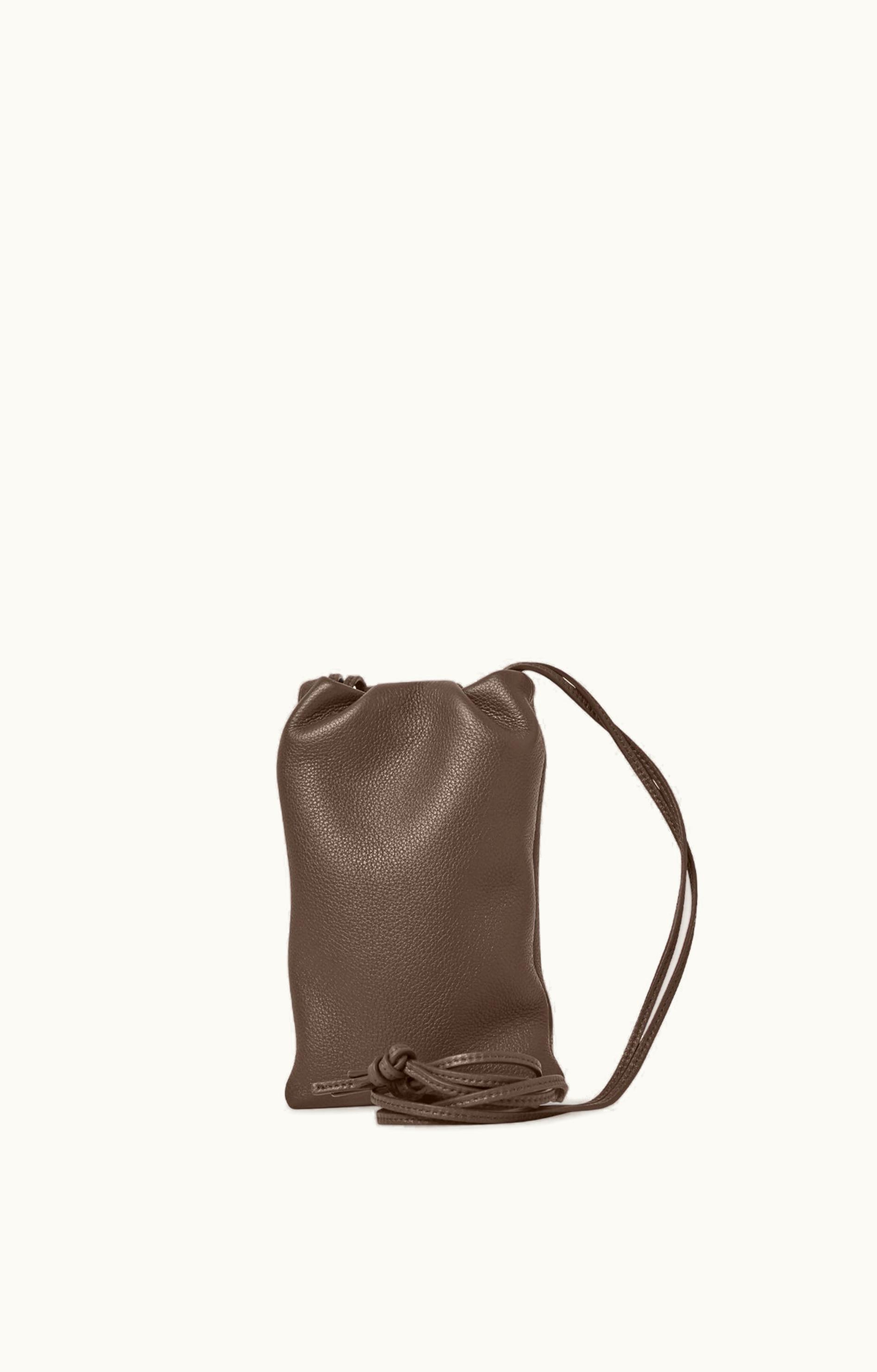 The Row The Row Bourse Phone Case Grey In Leather