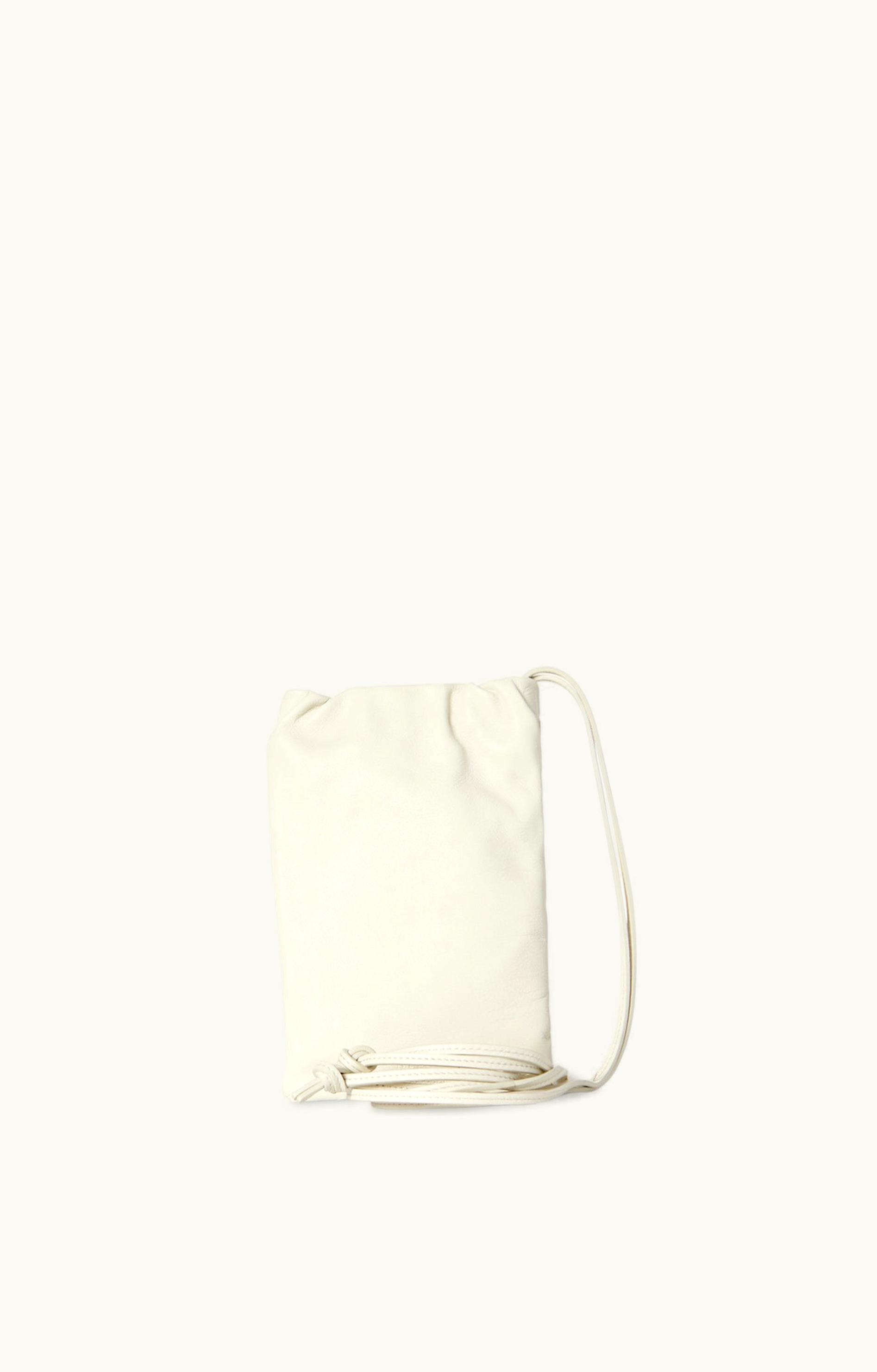 The Row The Row Bourse Ruched Phone Case White In Leather