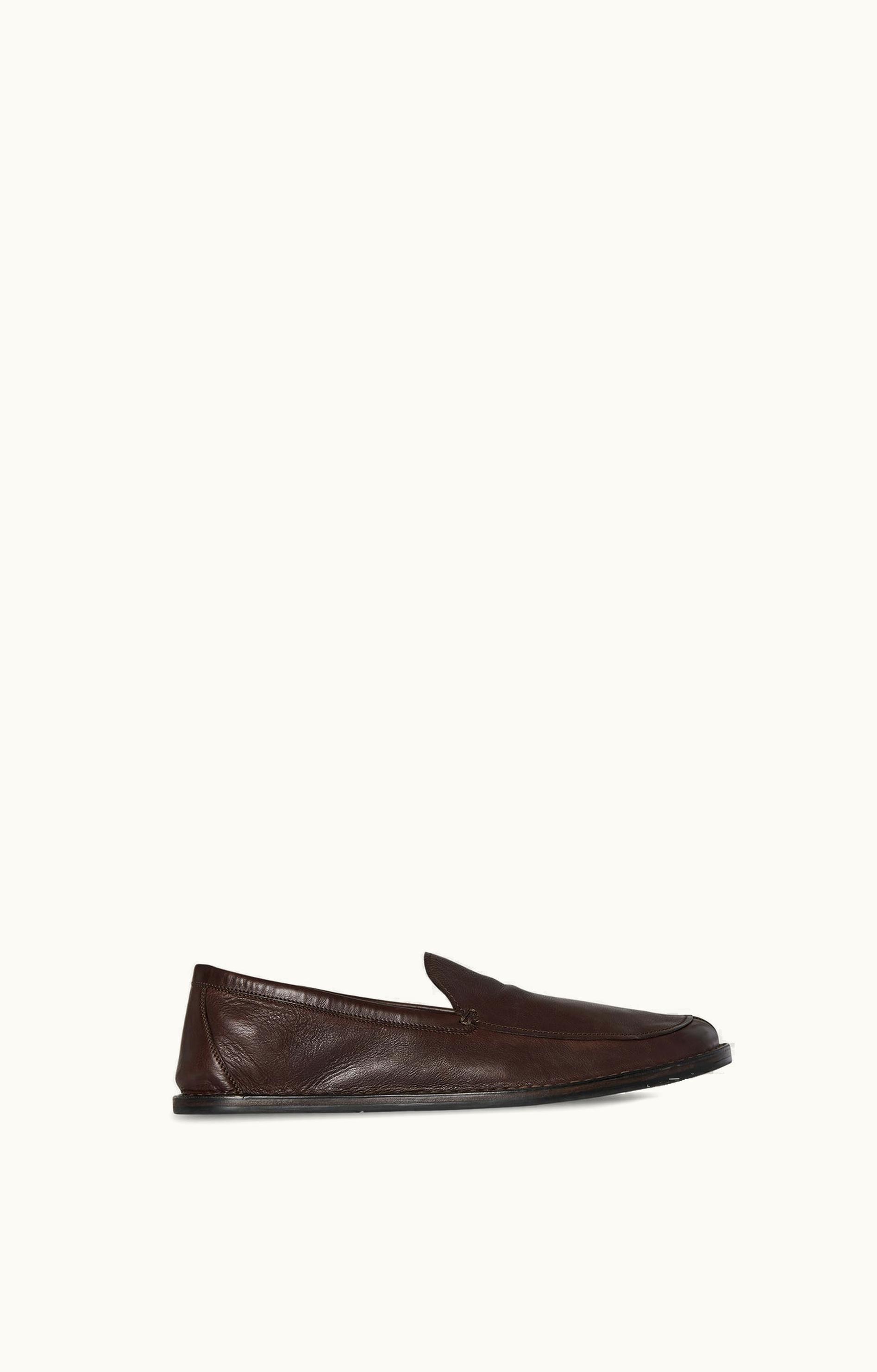 The Row The Row Cary V1 Loafer Brown In Leather