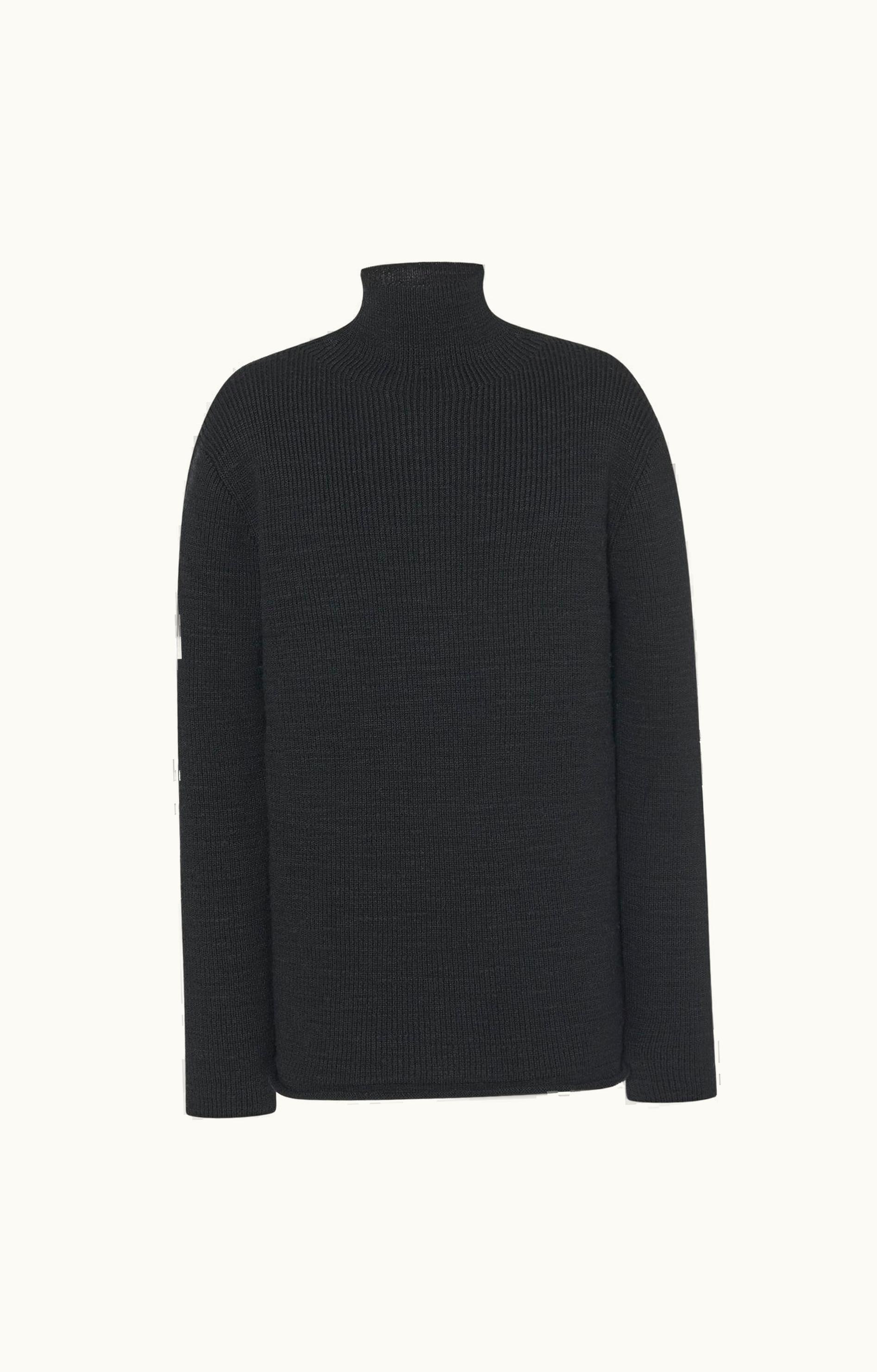 The Row The Row Robbie Top Black In Merino Wool