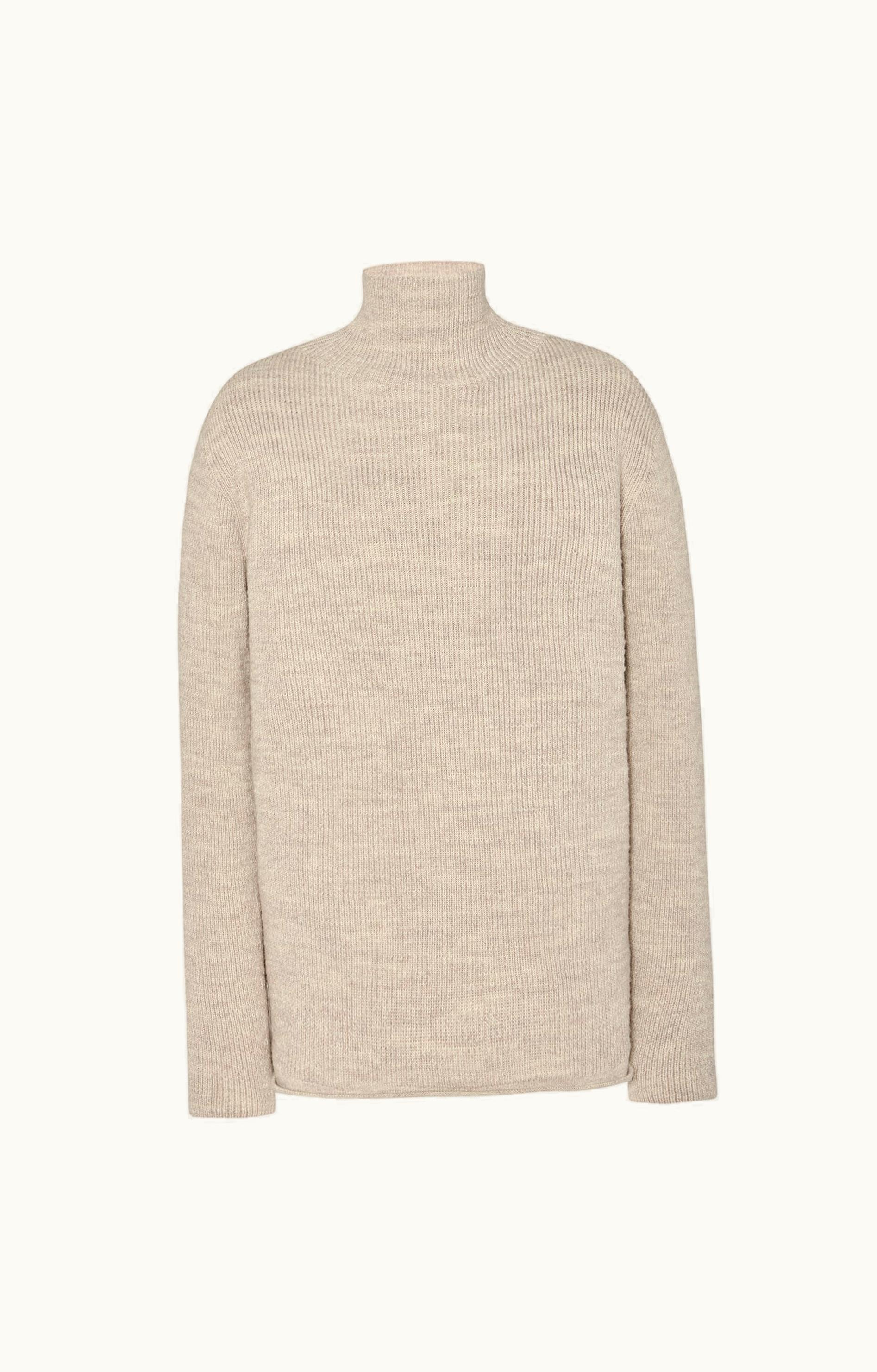 The Row The Row Robbie Top Beige In Merino Wool