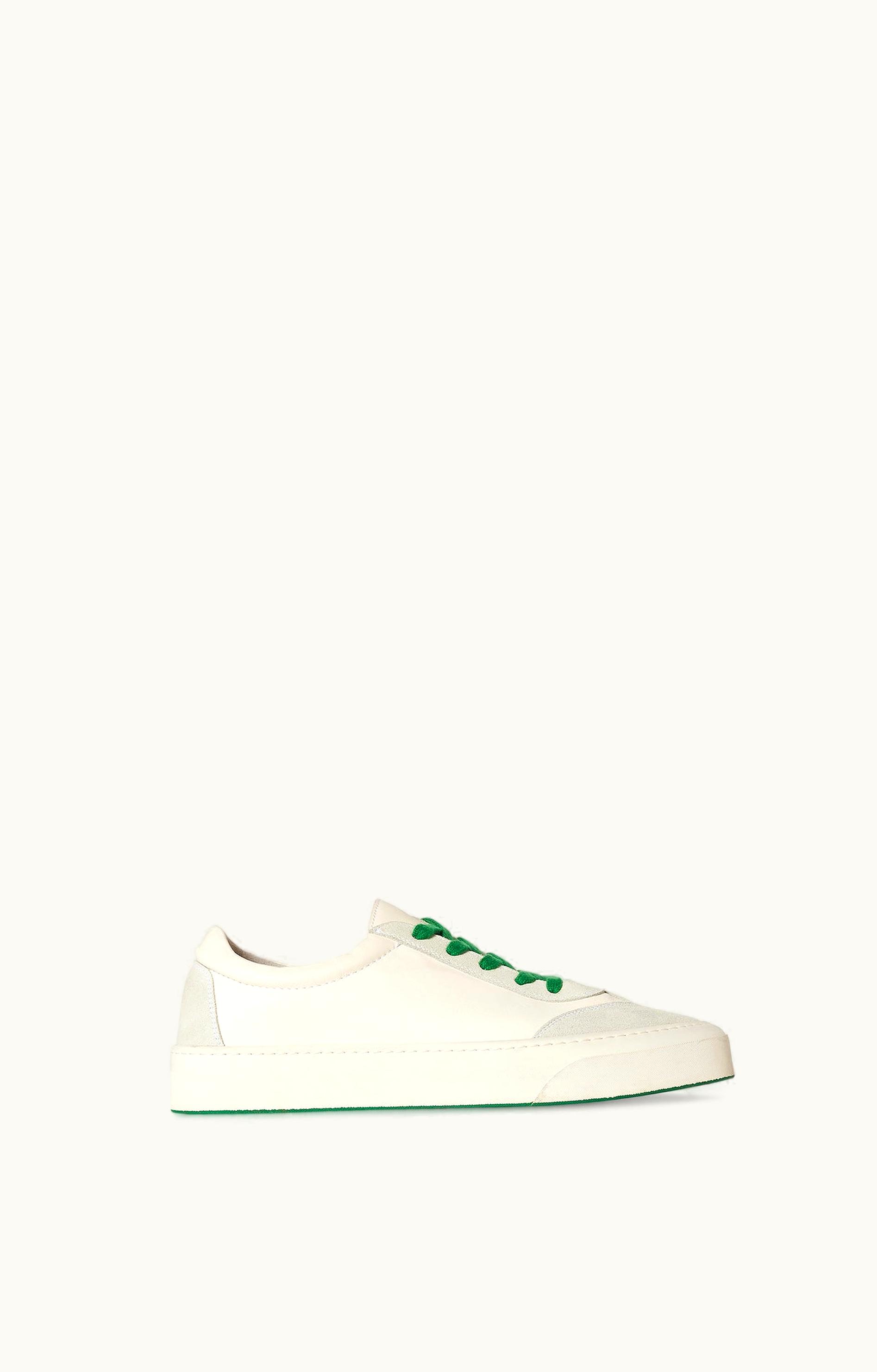The Row The Row Marley Lace-Up Sneaker White In Leather And Suede