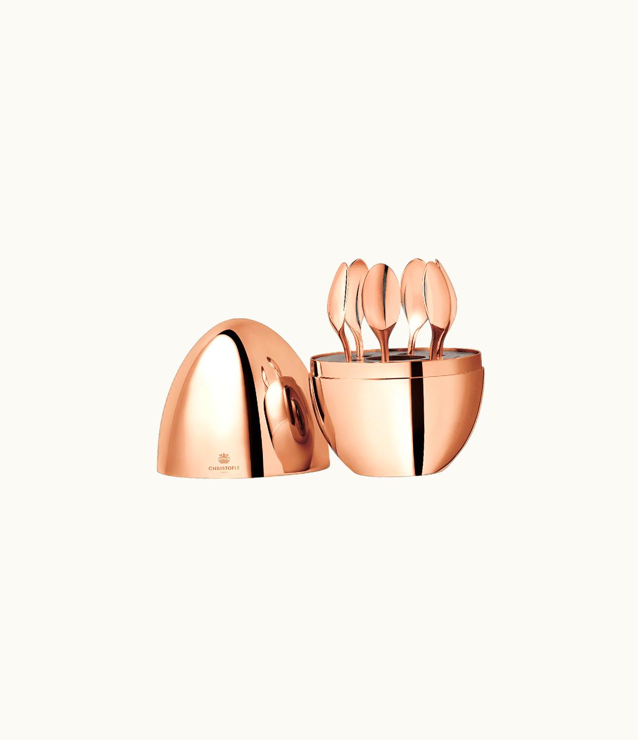 Christofle Christofle 6-Piece Rose Gold Espresso Set With Chest Mood Coffee