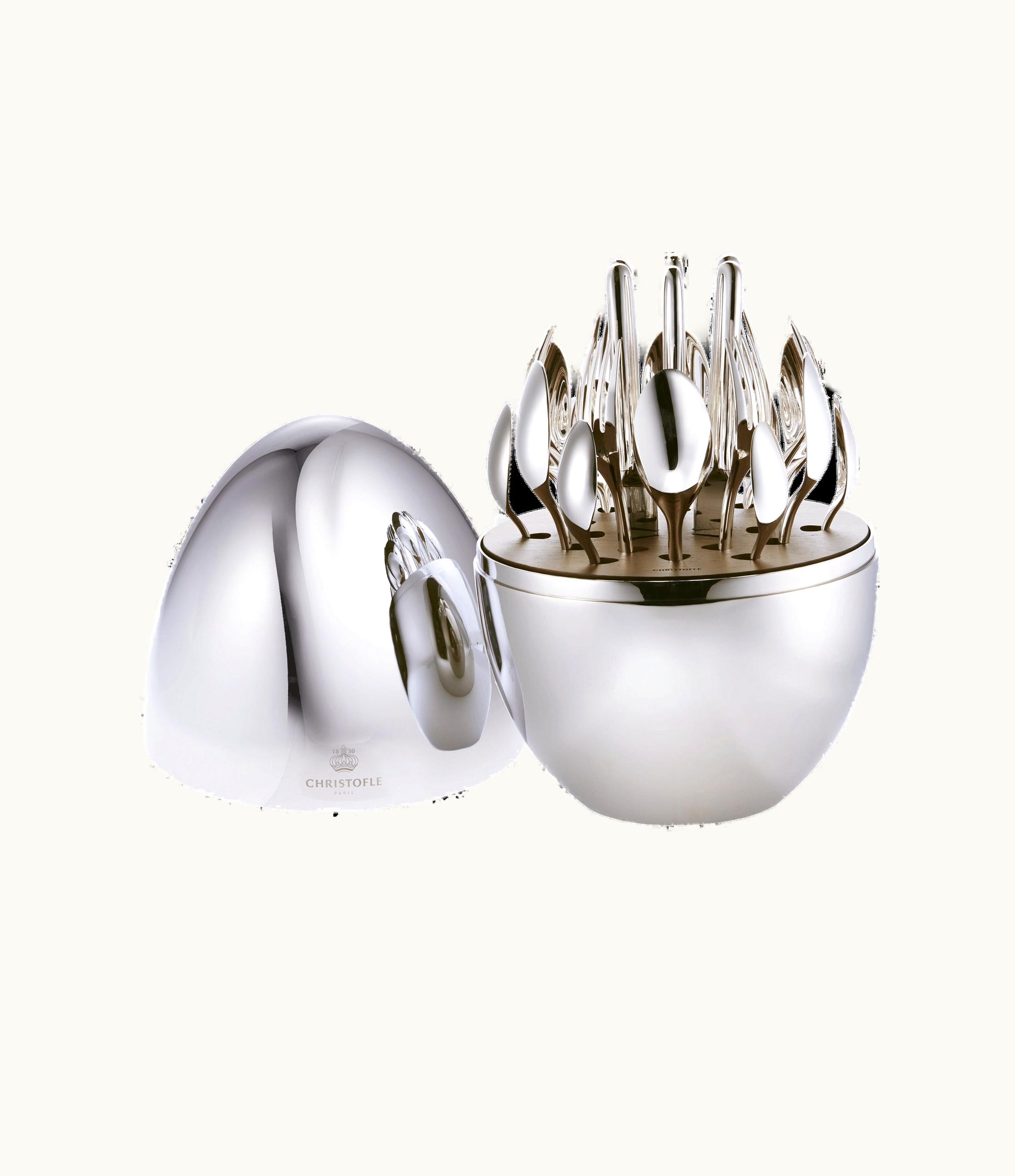 Christofle Christofle 24-Piece Silver Plated Flatware Set For 6 People Mood Easy