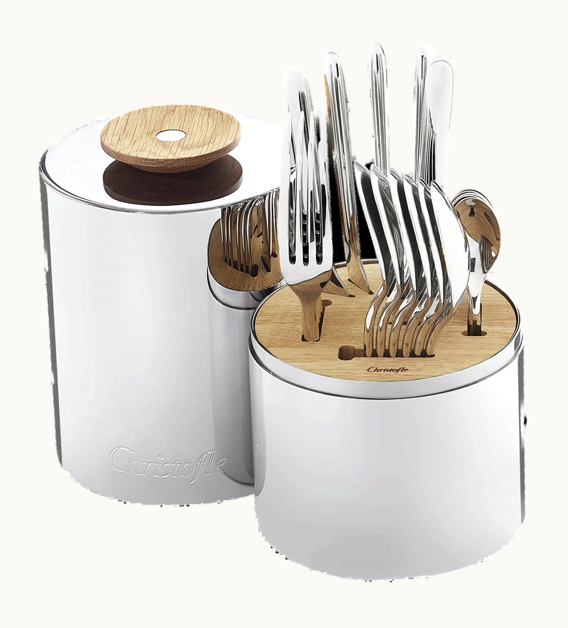 Christofle Christofle 24-Piece Stainless Steel Flatware Set With Chest Essentiel