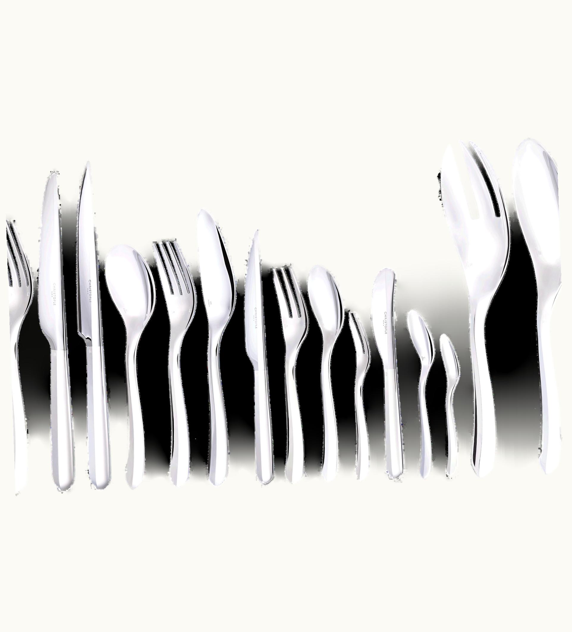 Christofle 76-piece Flatware Set For 6 People With Free 3 Drawers Chest Infini Christofle