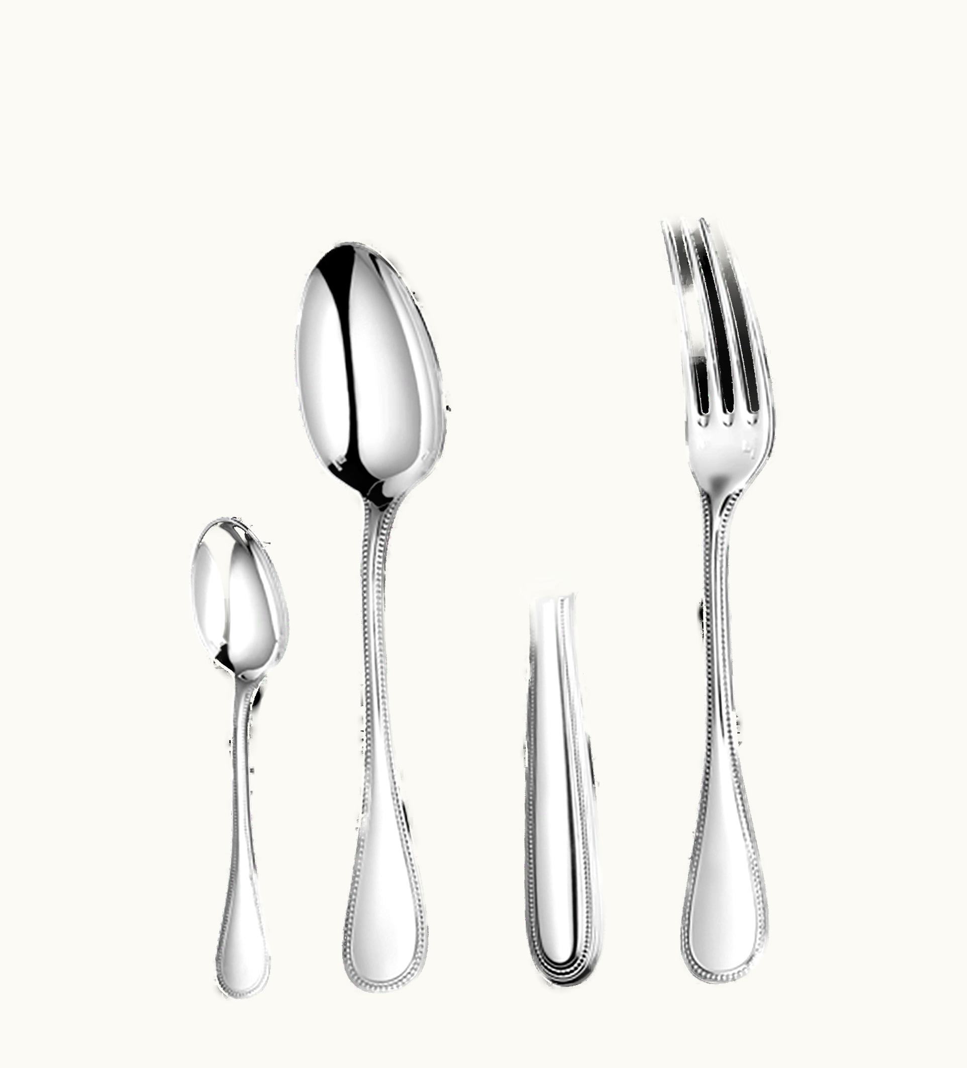 Christofle 24-Piece Silver-Plated Flatware Set With Free Chest Perles
