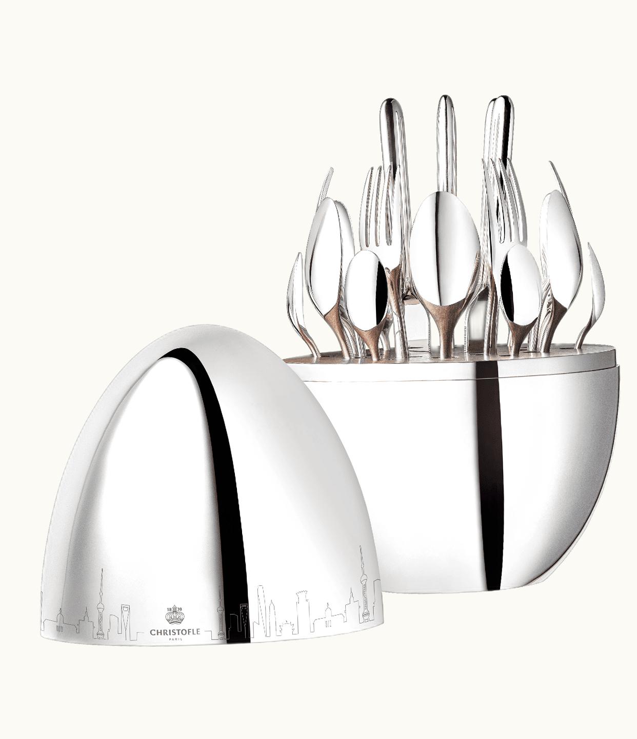Christofle 24-Piece Silver-Plated Flatware Set - Shanghai Mood Skyline