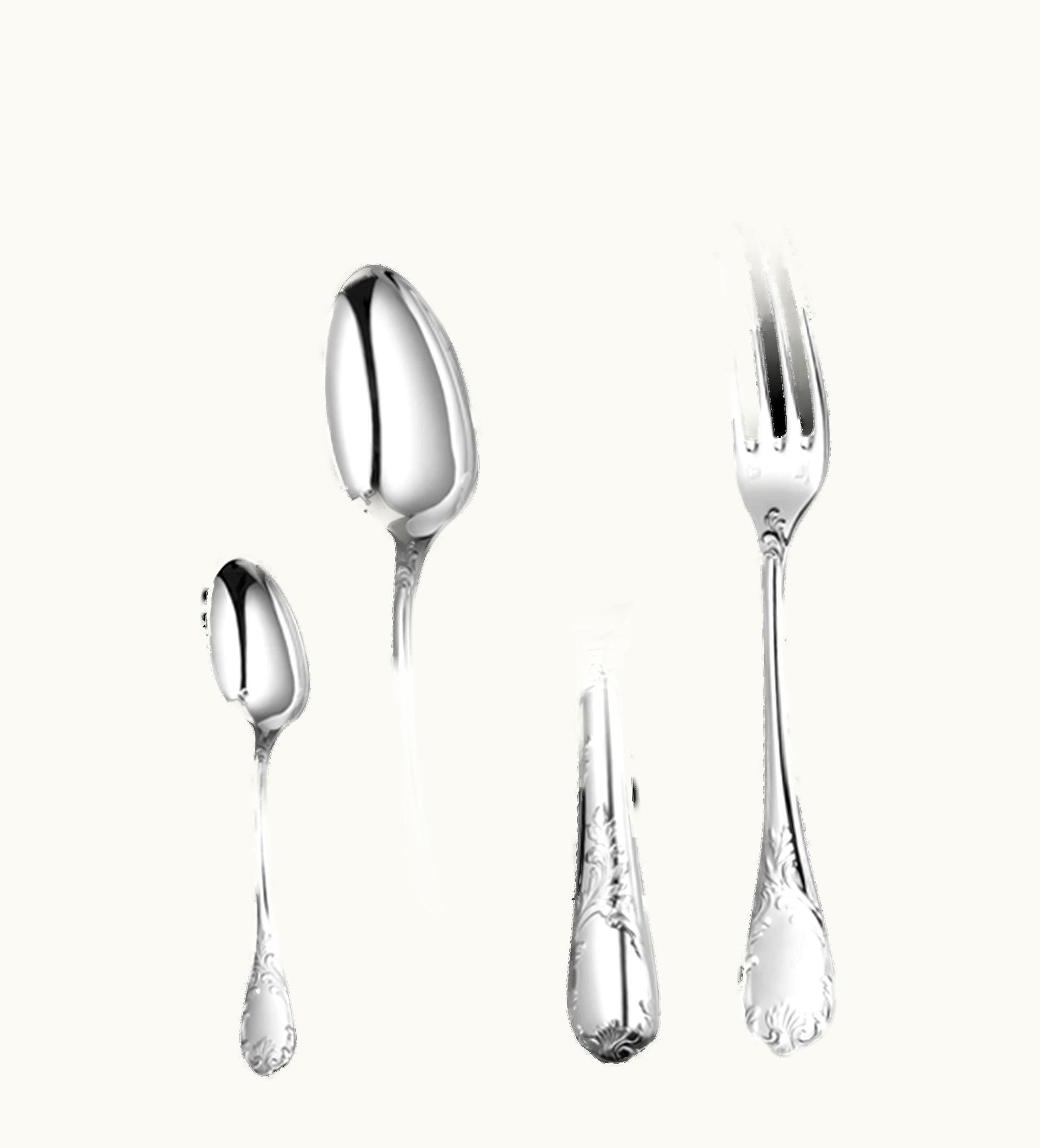 Christofle 24-Piece Sterling Silver Flatware Set With Free Chest Marly