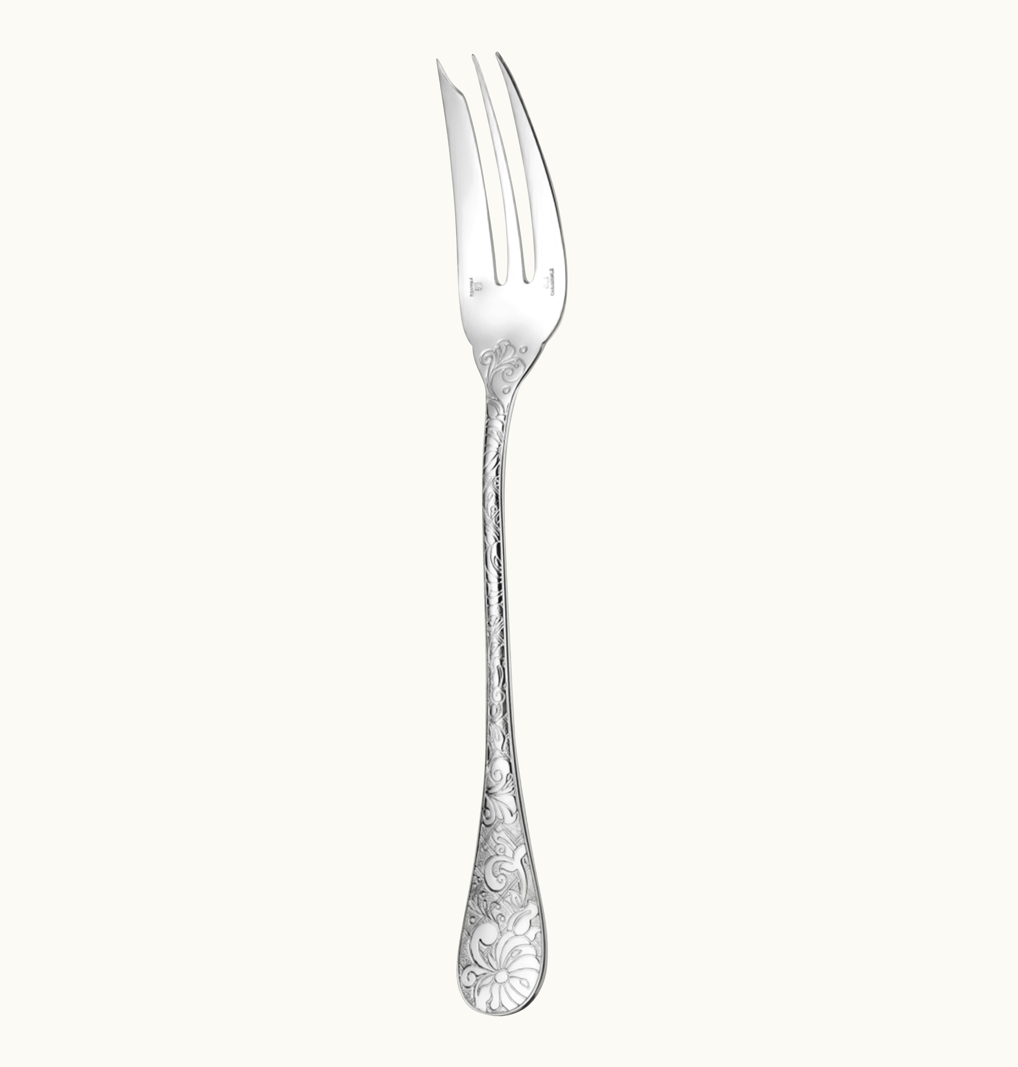 Christofle Sterling Silver Serving Fork Jardin d'Eden