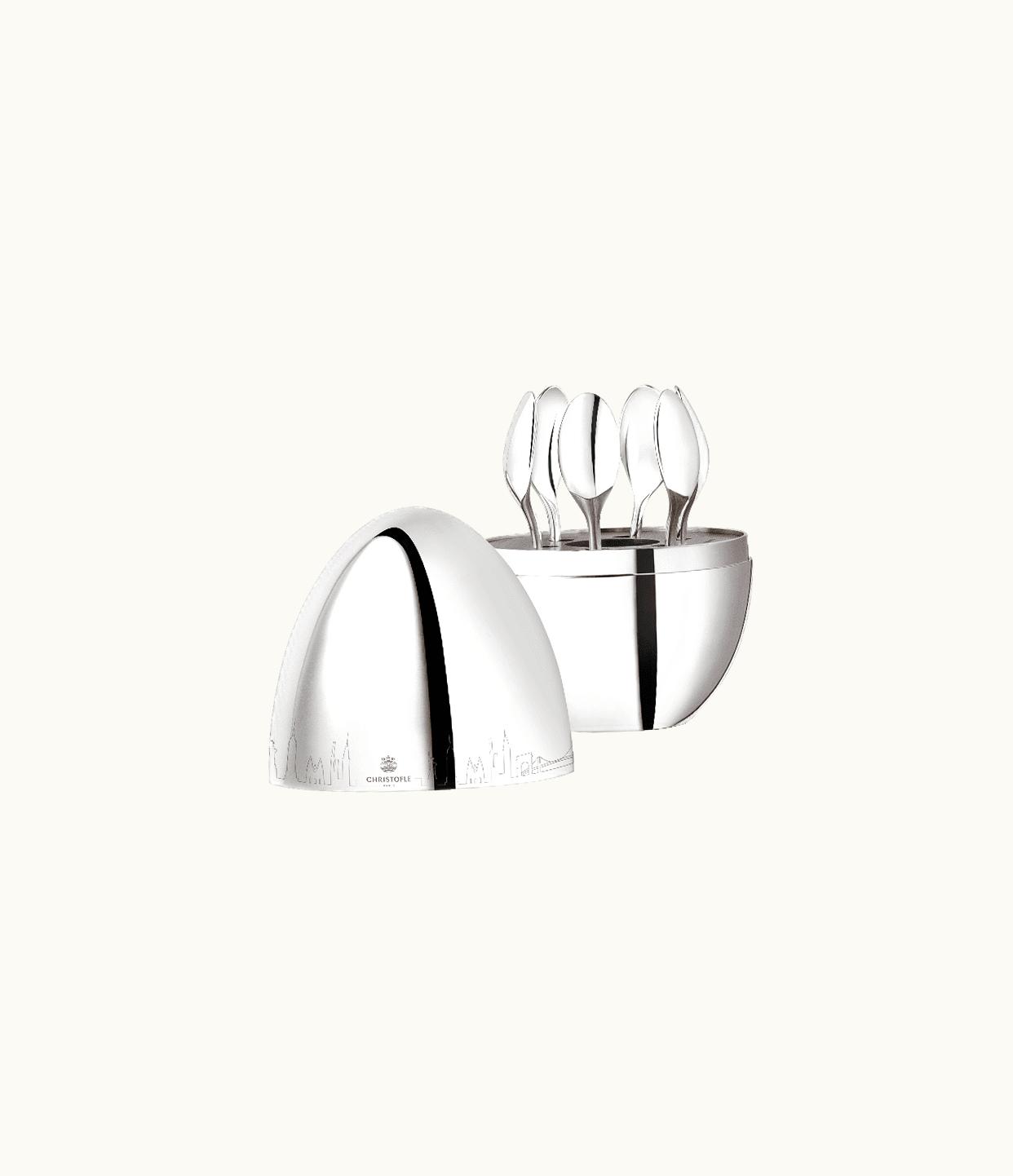 Christofle 6-Piece Silver-Plated Espresso Spoon Set - New York Mood Skyline
