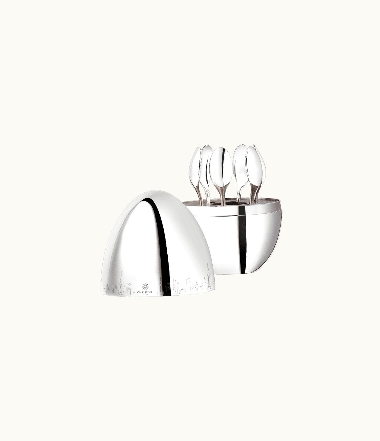 Christofle 6-Piece Silver-Plated Espresso Spoon Set - Shanghai Mood Skyline