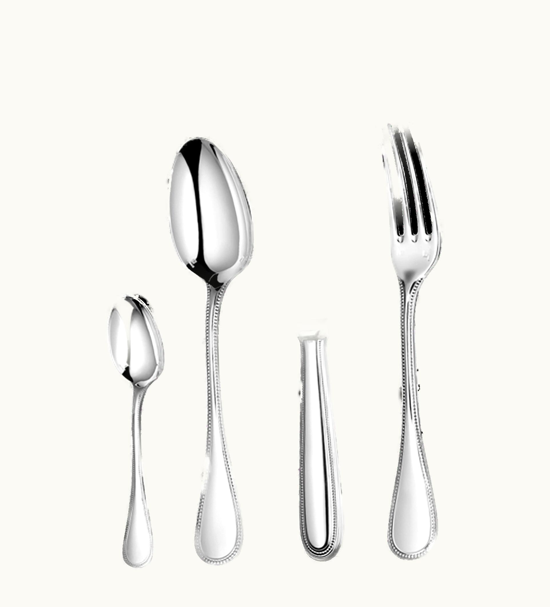 Christofle Christofle 36-Piece Sterling Silver Flatware Set With Free Chest Perles