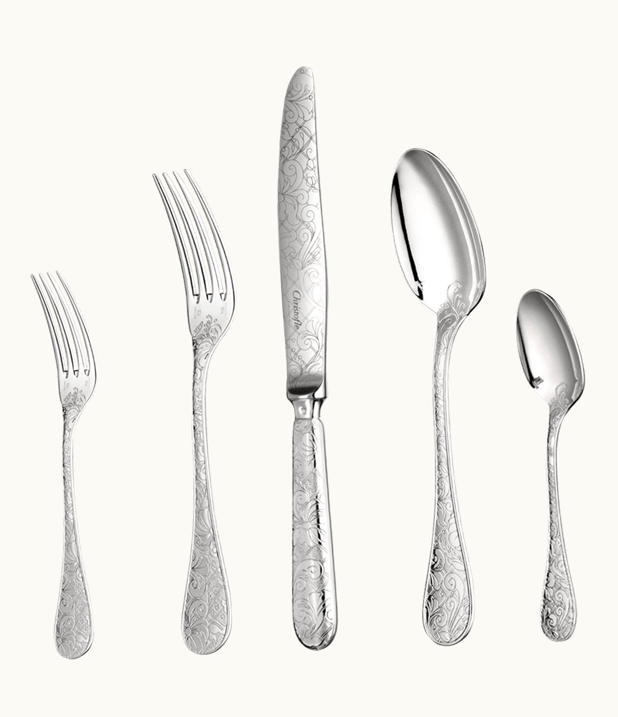 Christofle Christofle 110-Piece Silver-Plated Flatware Set With Chest Jardin d'Eden